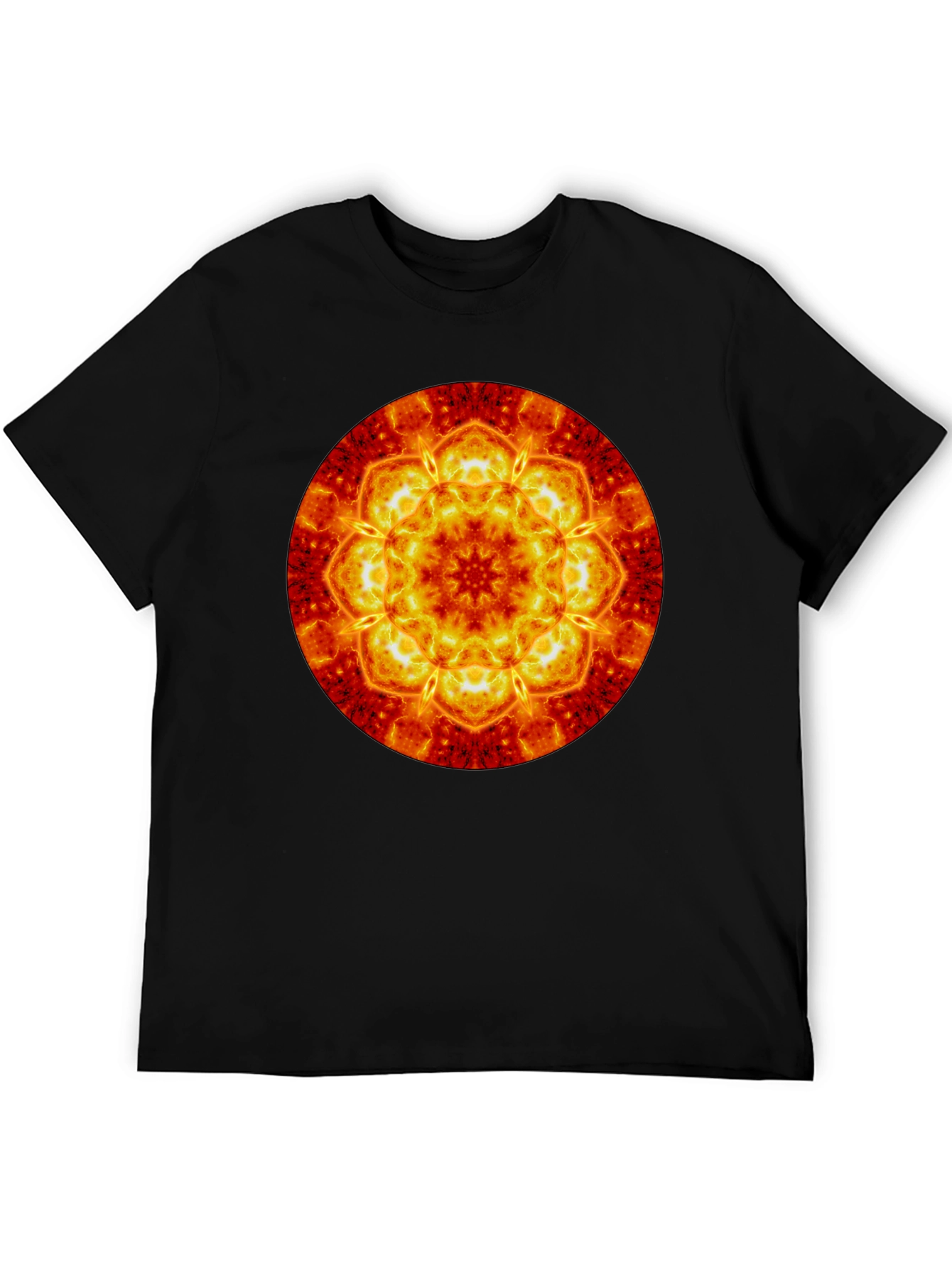 Fiery Mandala Graphic Tee - Bold & Unique