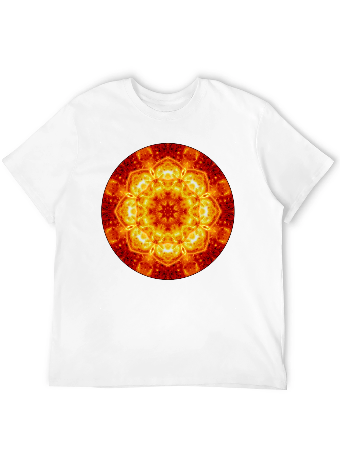 Fiery Mandala Graphic Tee - Bold & Unique