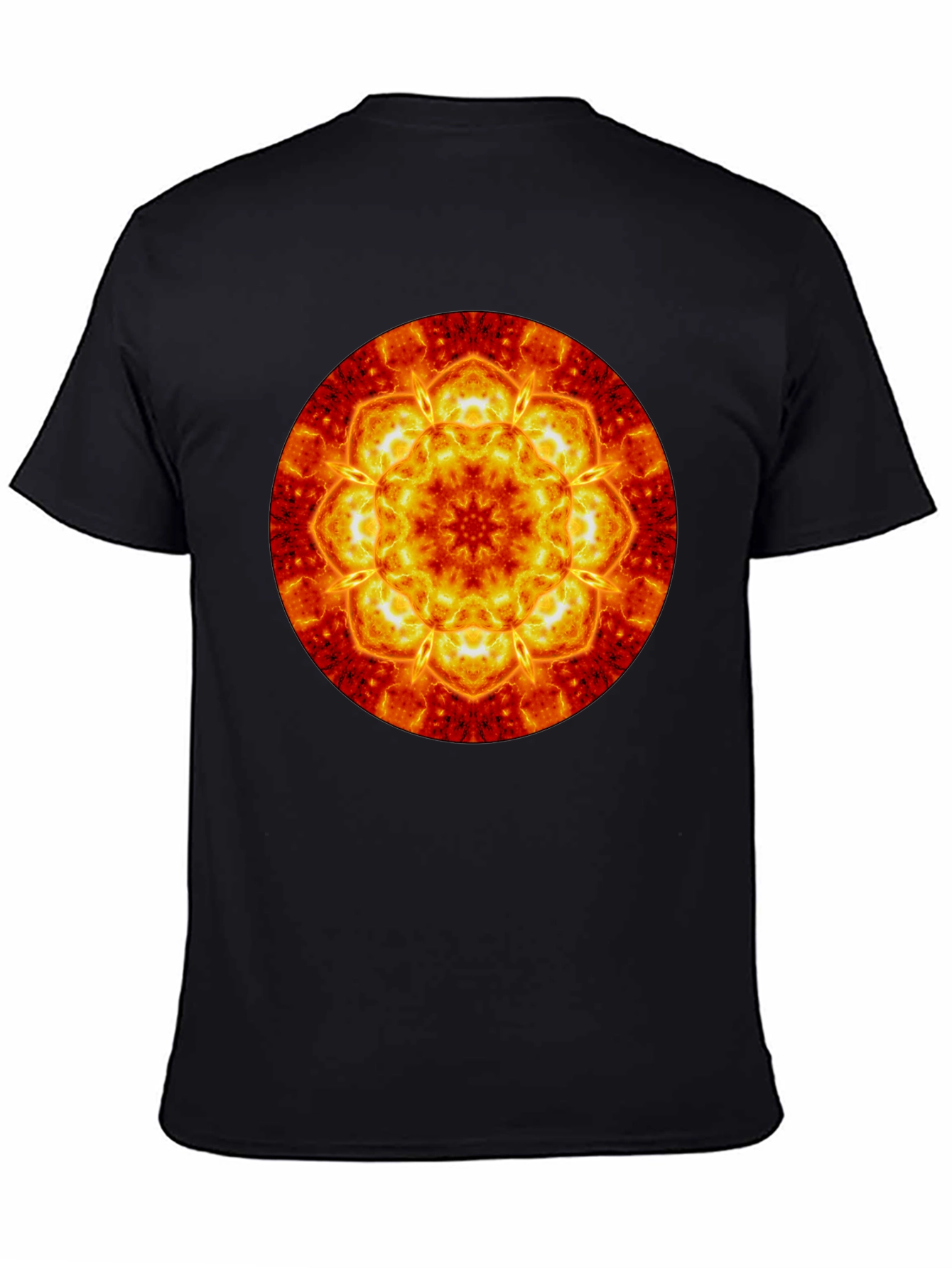 Fiery Mandala Graphic Tee - Bold & Unique