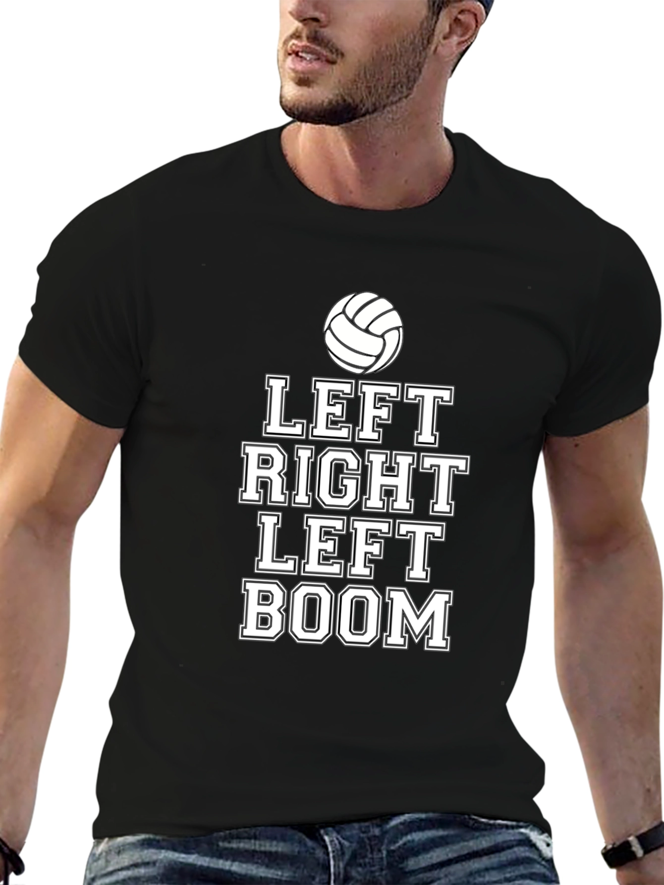 Volleyball Left Right Boom Graphic T-Shirt