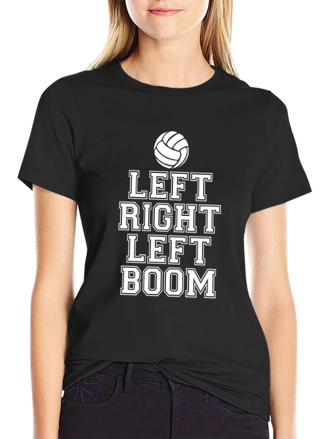 Volleyball Left Right Boom Graphic T-Shirt