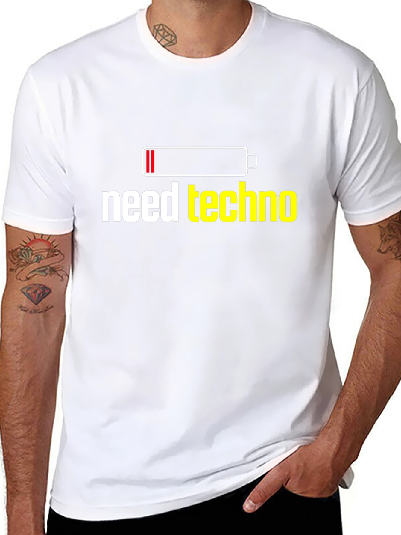 Need Techno T-Shirt - Low Battery EDM Rave