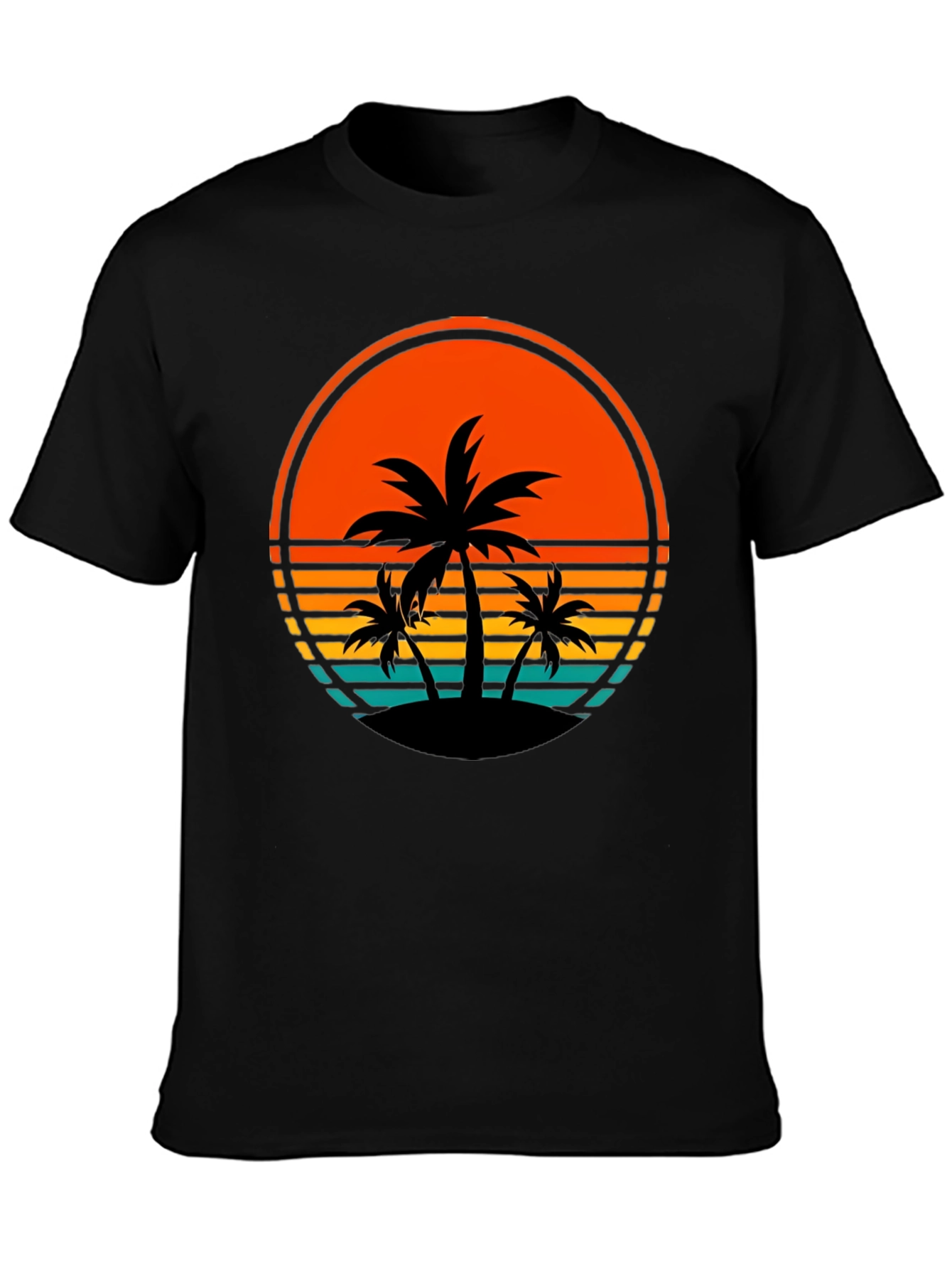 Retro Palm Tree Sunset Graphic T-Shirt