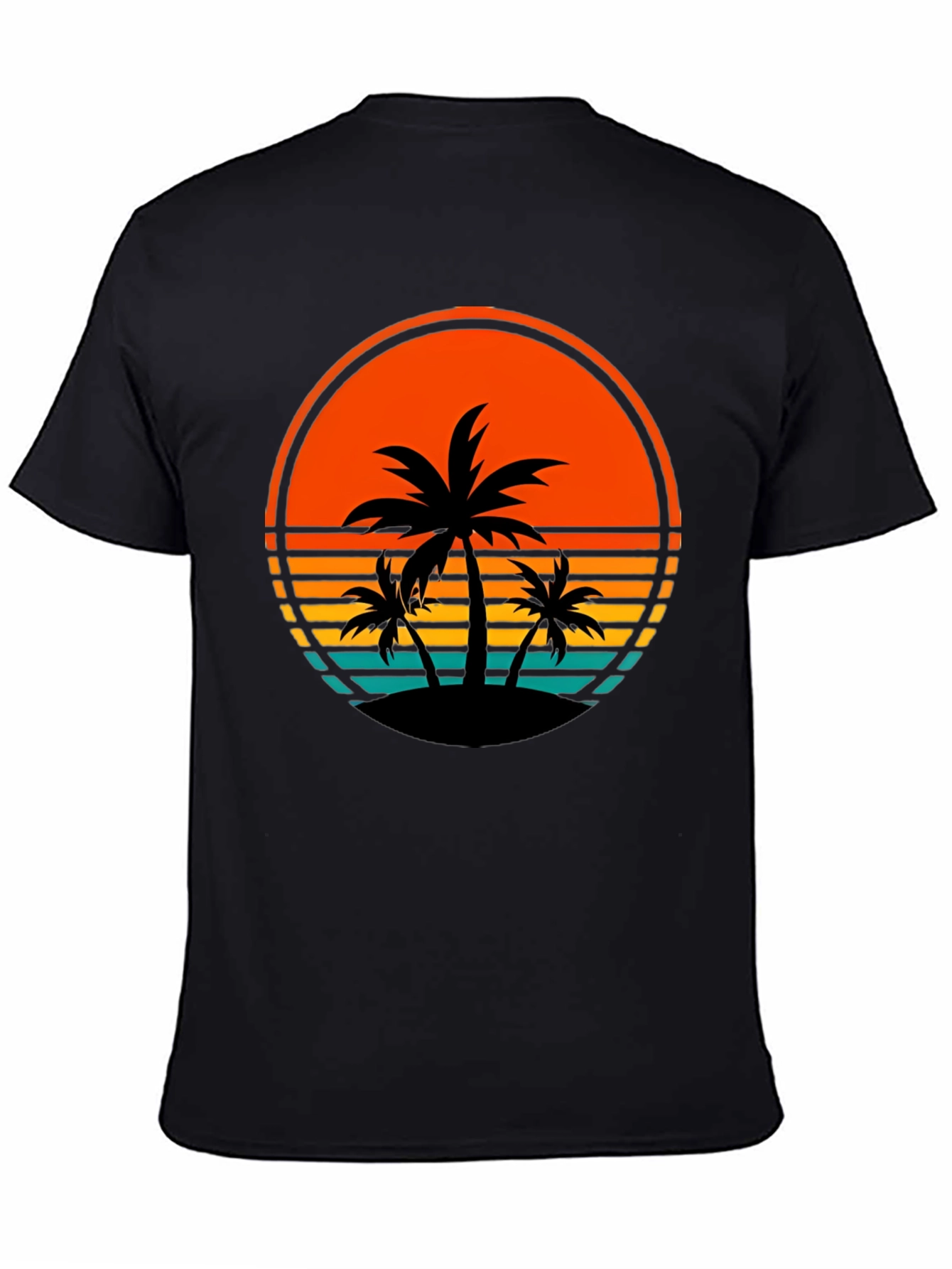 Retro Palm Tree Sunset Graphic T-Shirt
