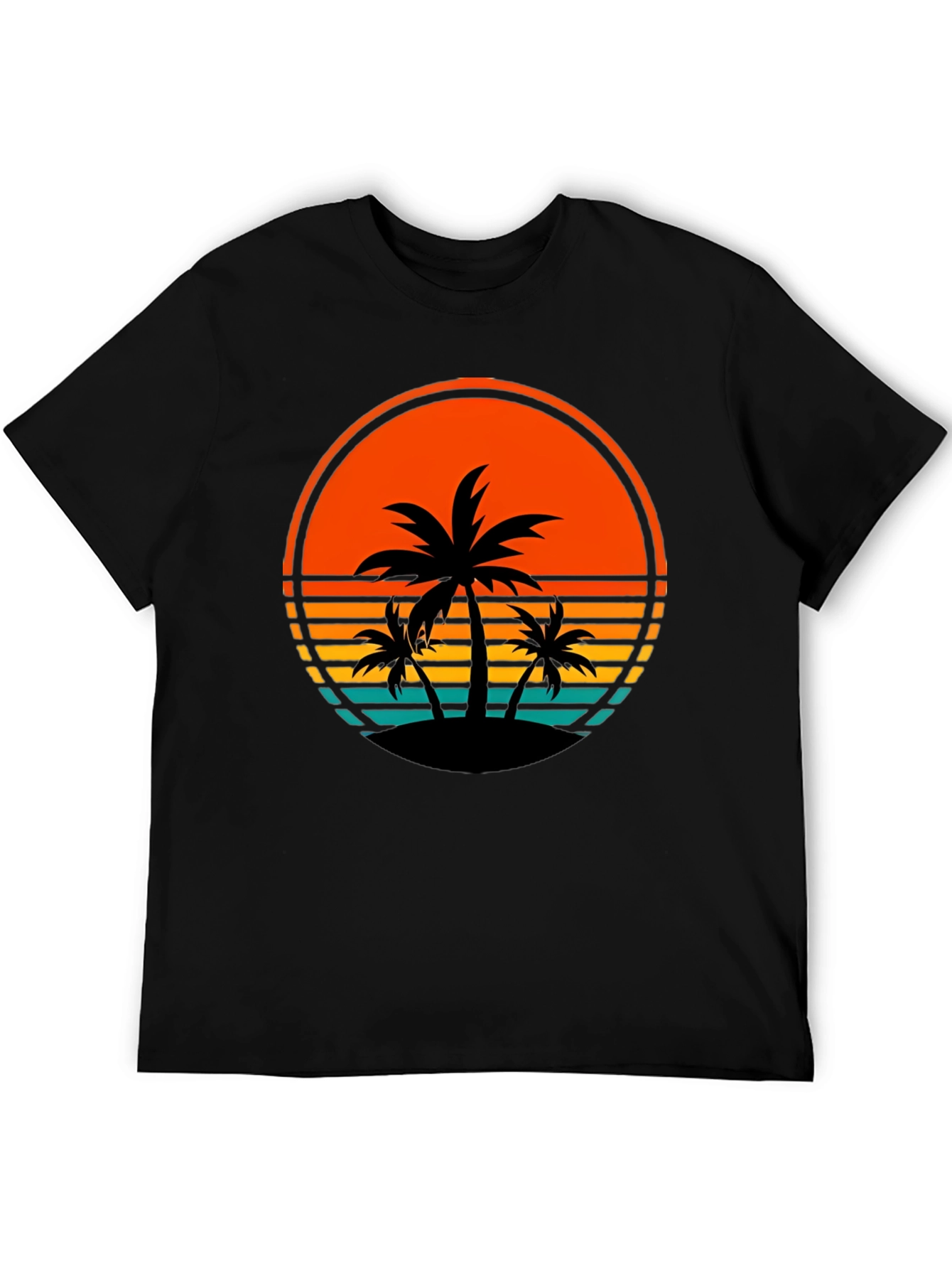 Retro Palm Tree Sunset Graphic T-Shirt