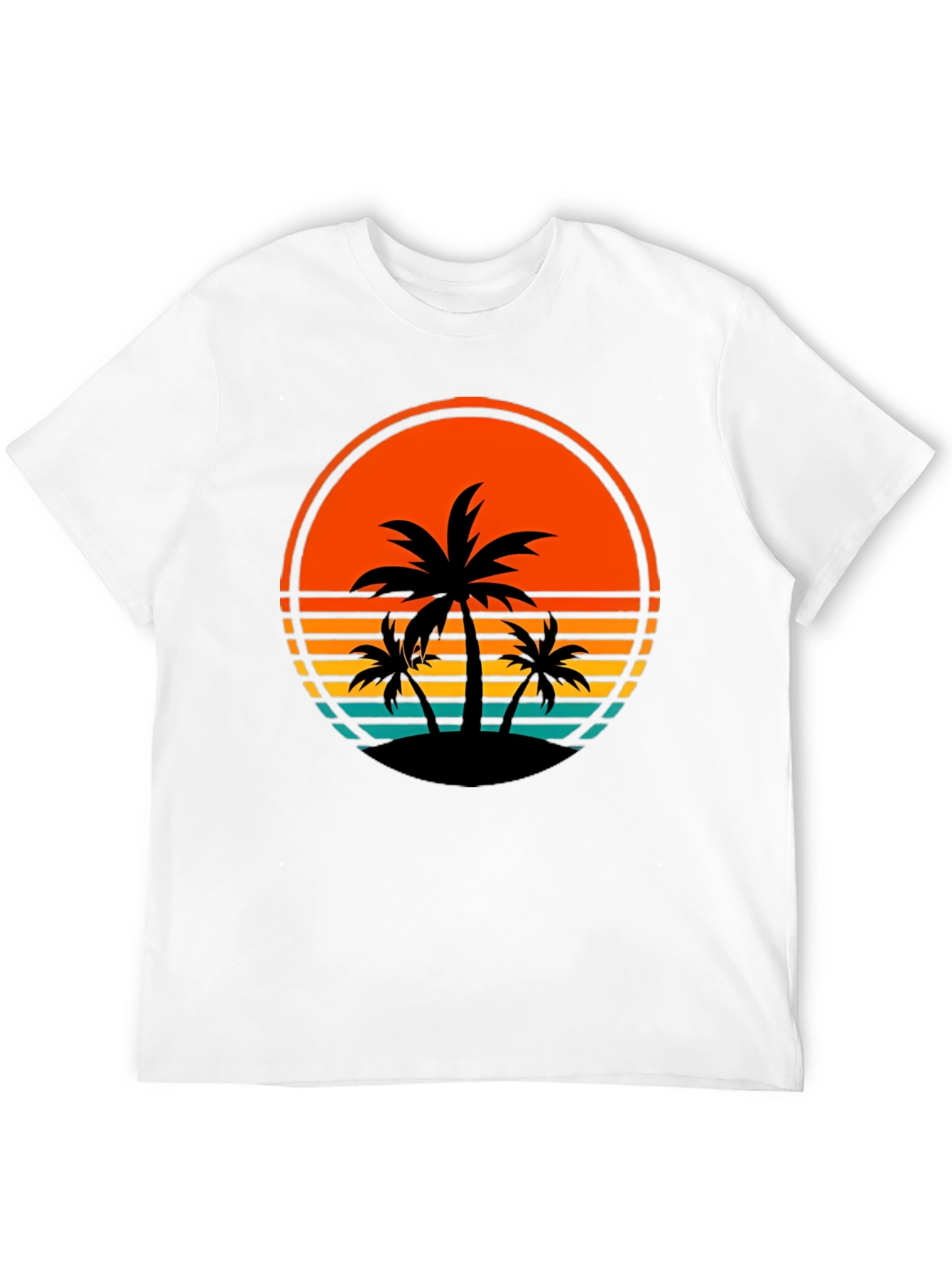 Retro Palm Tree Sunset Graphic T-Shirt