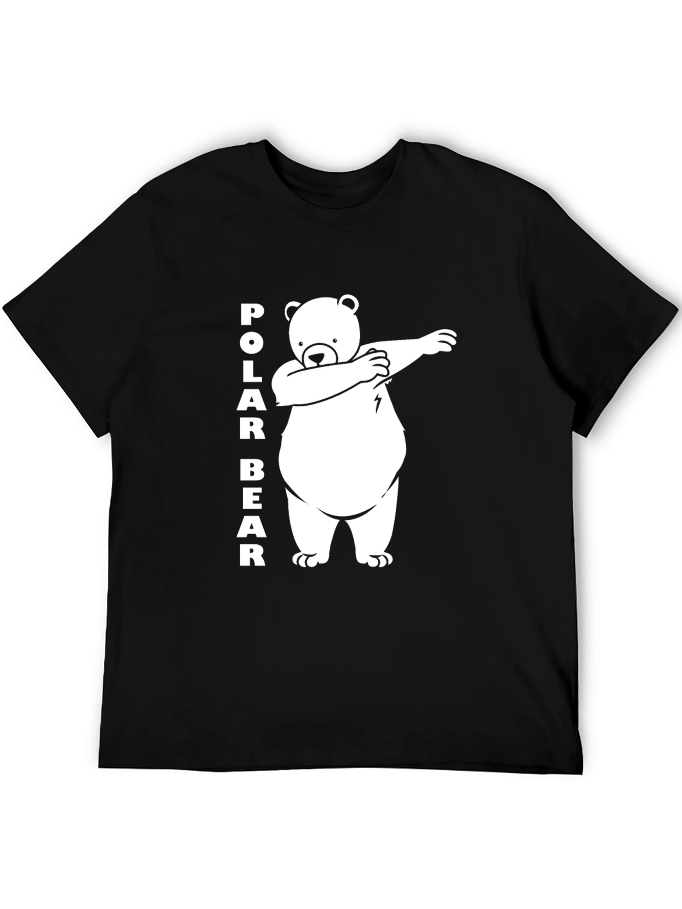 Dabbing Polar Bear Graphic Tee - Black Cotton T-Shirt