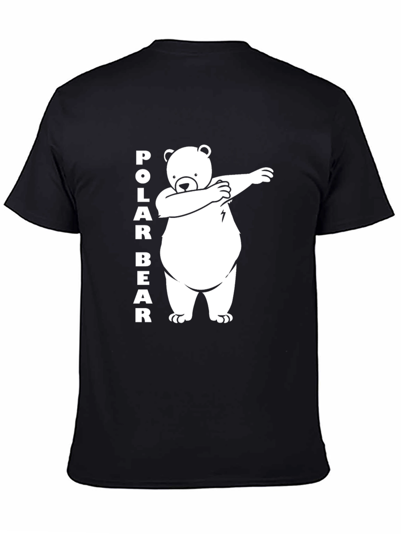 Dabbing Polar Bear Graphic Tee - Black Cotton T-Shirt