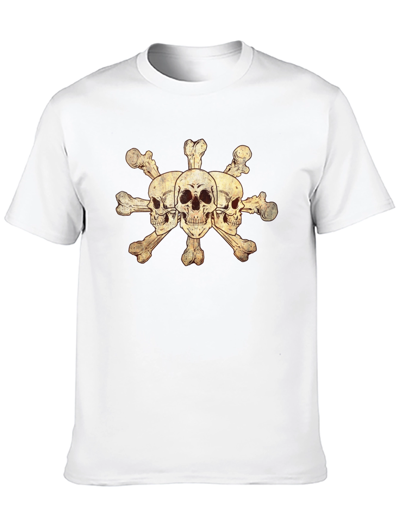 Skulls and Crossbones Graphic Tee - Black Cotton Blend