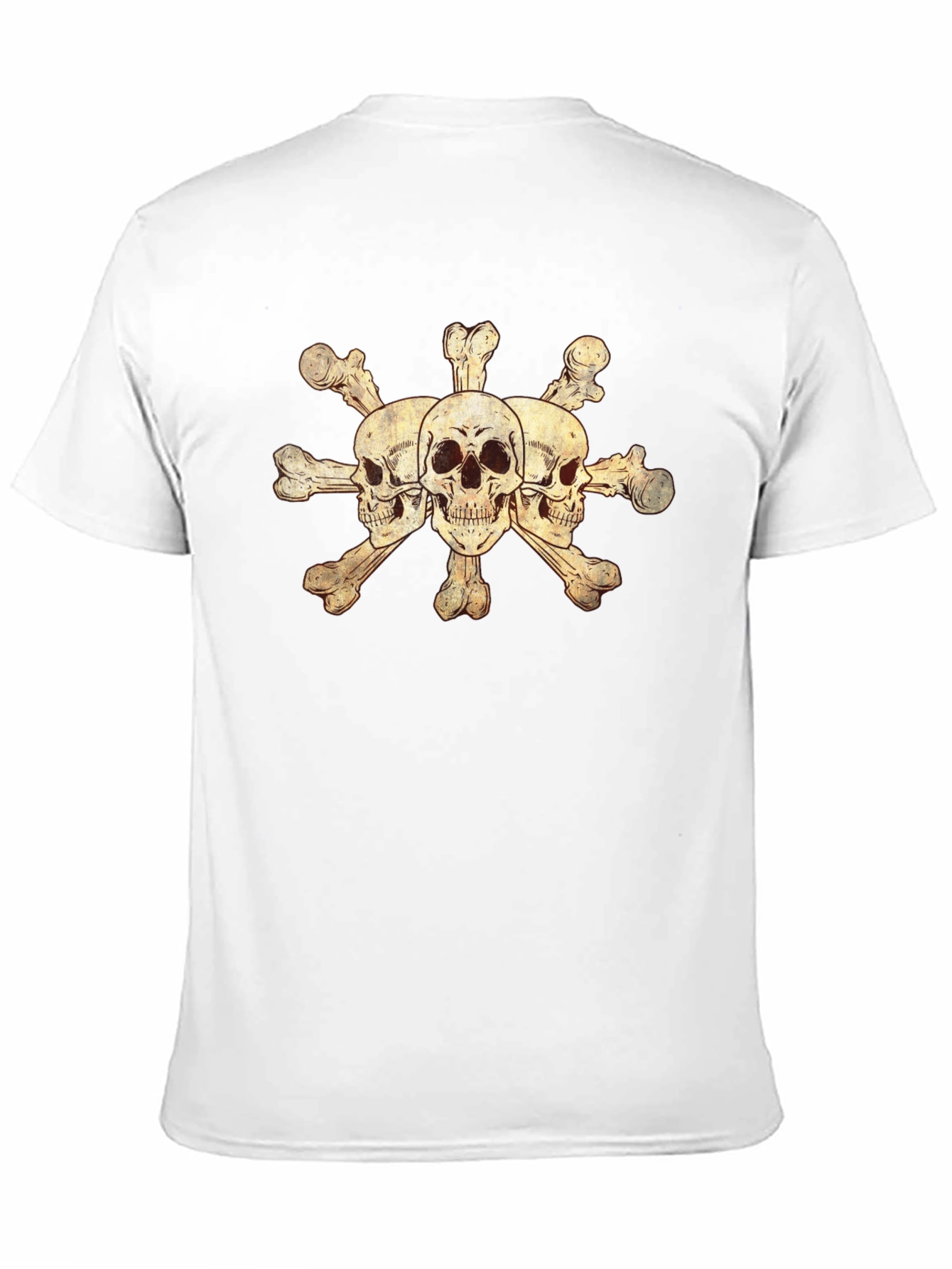 Skulls and Crossbones Graphic Tee - Black Cotton Blend