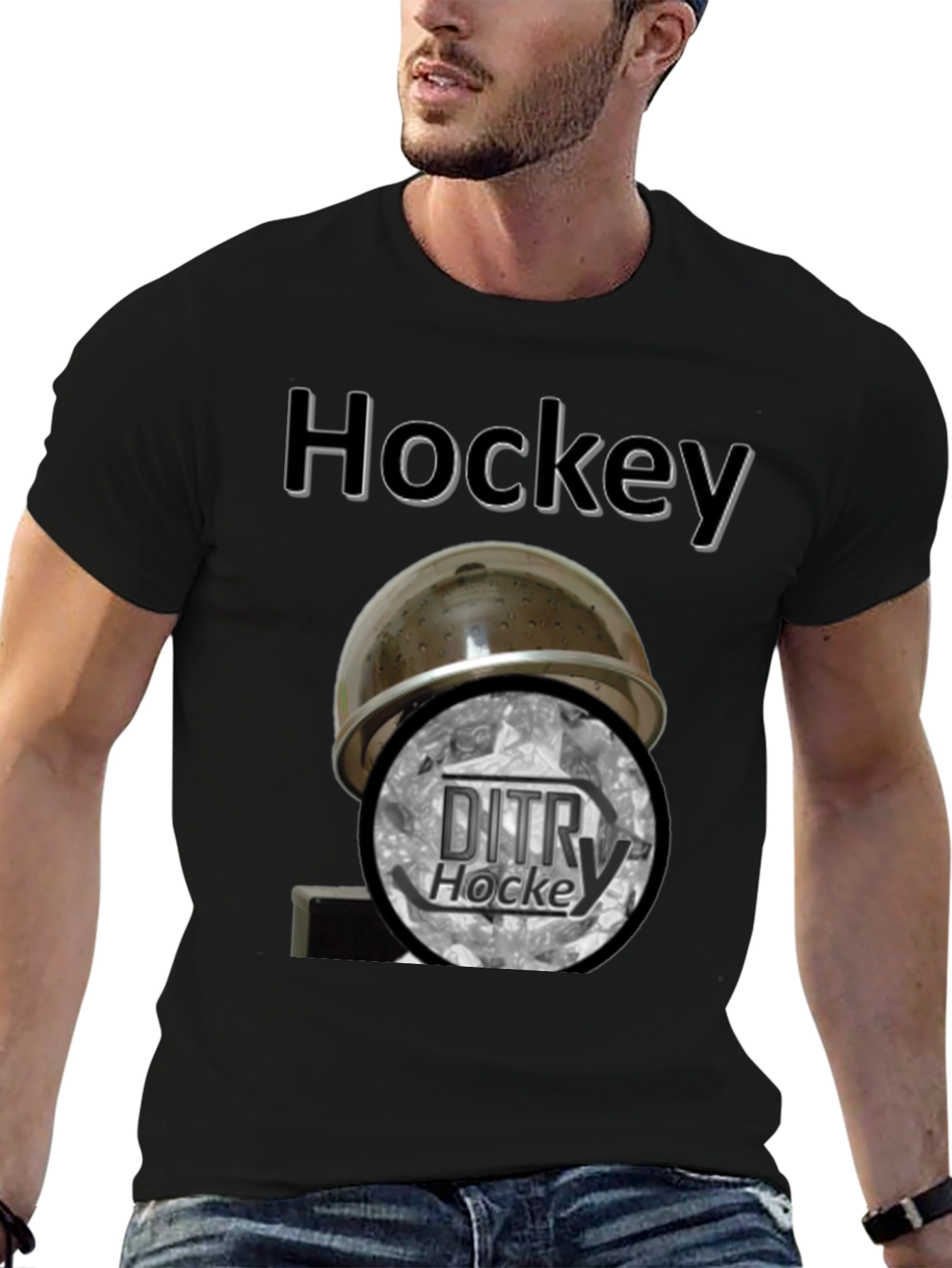 Hockey Helmet & DITRY T-Shirt