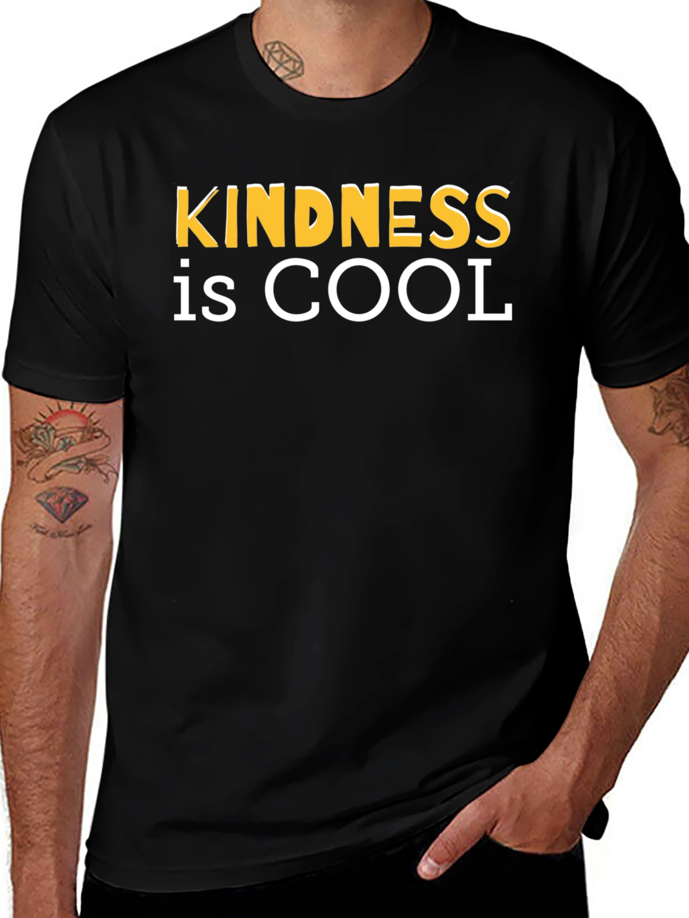 Kindness is Cool Black Graphic T-Shirt