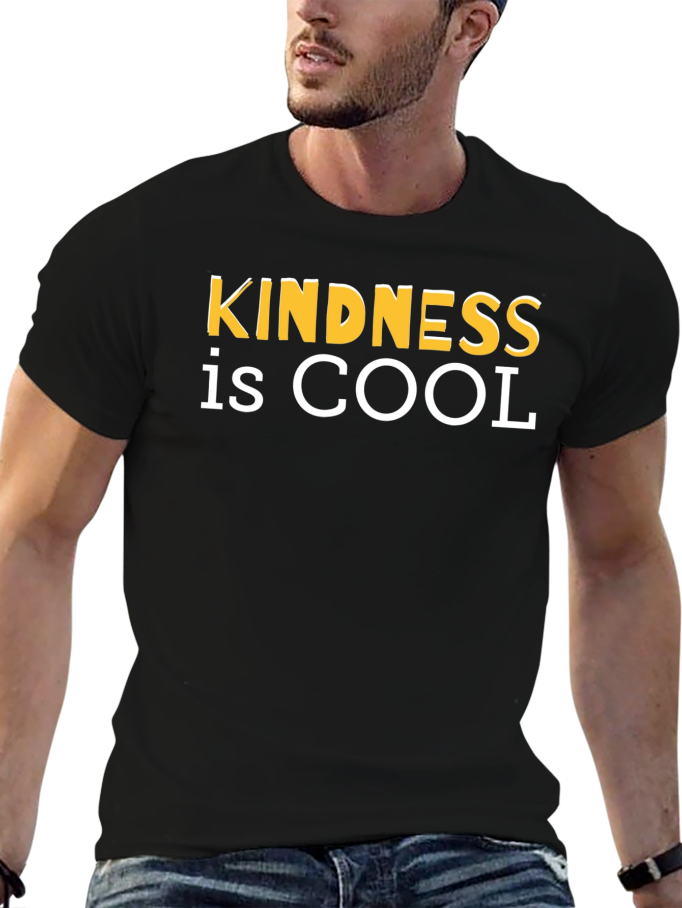 Kindness is Cool Black Graphic T-Shirt
