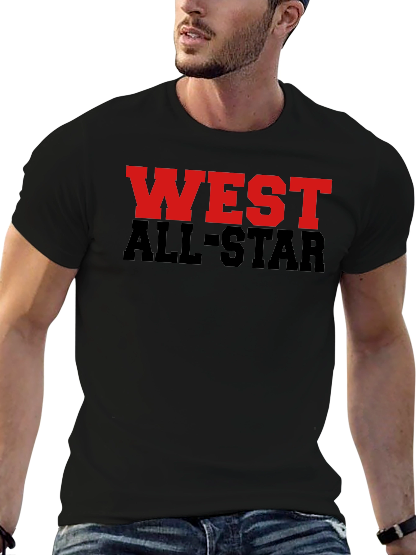West All-Star Graphic Tee - Black Cotton Blend