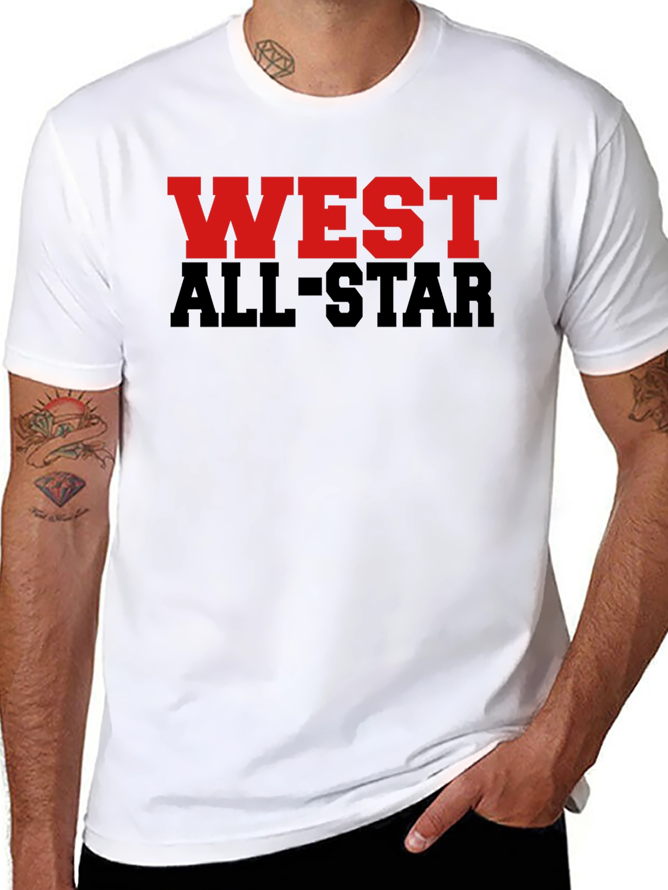 West All-Star Graphic Tee - Black Cotton Blend