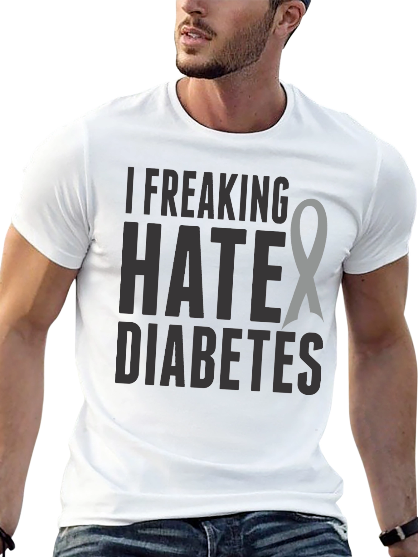 I Freaking Hate Diabetes Awareness Ribbon T-Shirt