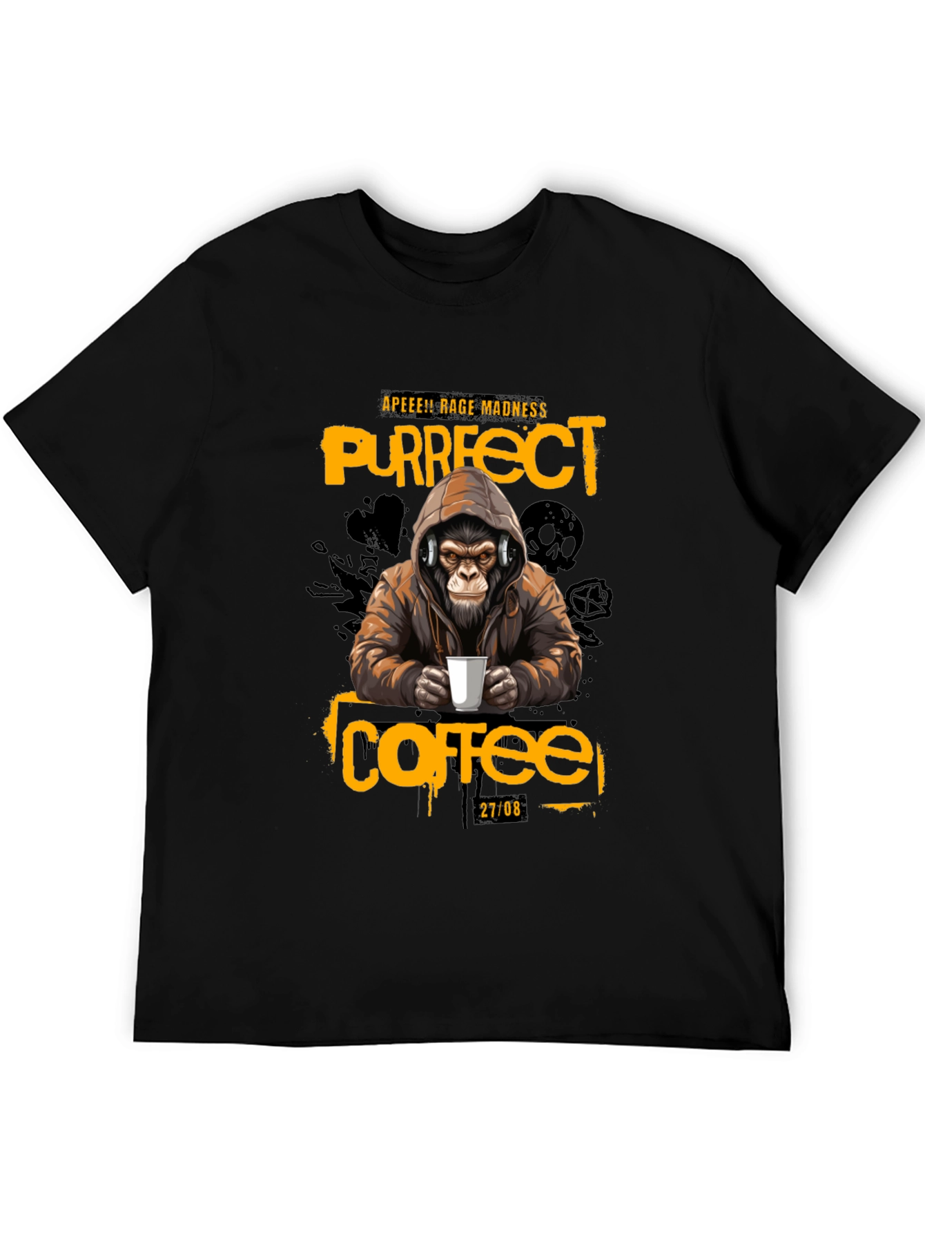 Ape Coffee T-Shirt - Purrfect Rage Madness
