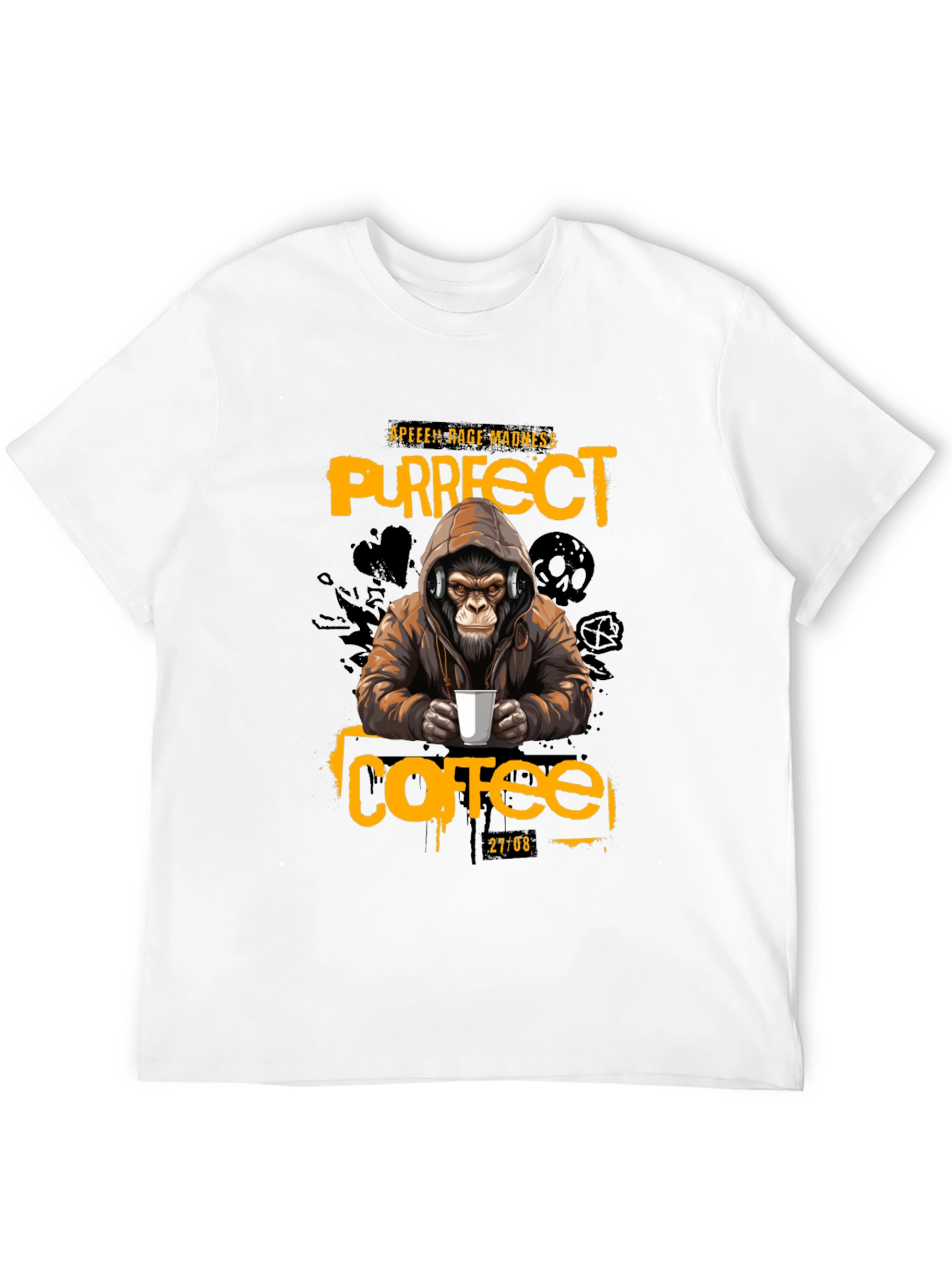 Ape Coffee T-Shirt - Purrfect Rage Madness