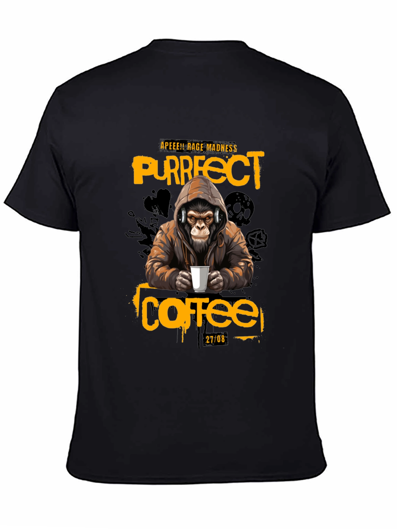 Ape Coffee T-Shirt - Purrfect Rage Madness