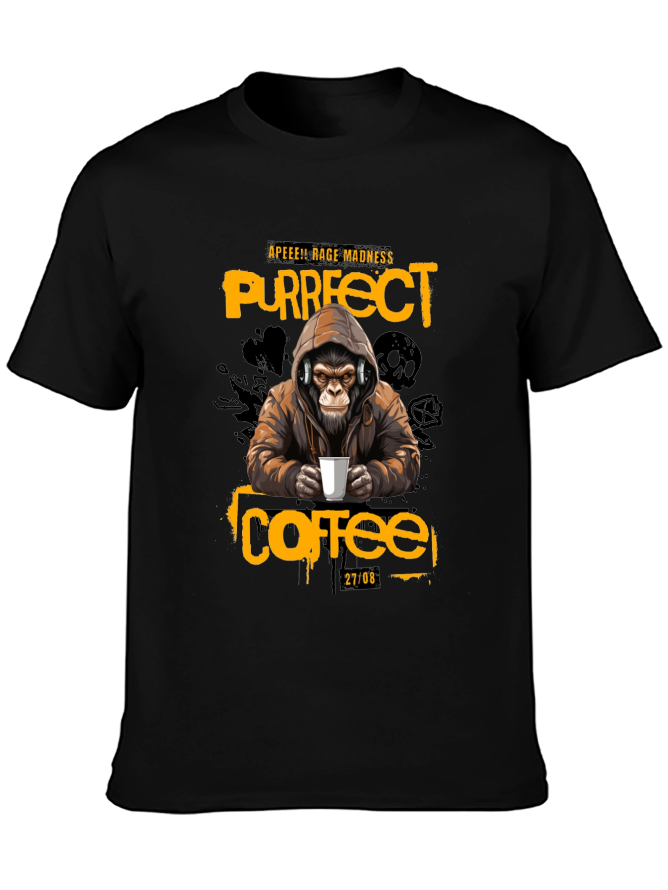 Ape Coffee T-Shirt - Purrfect Rage Madness