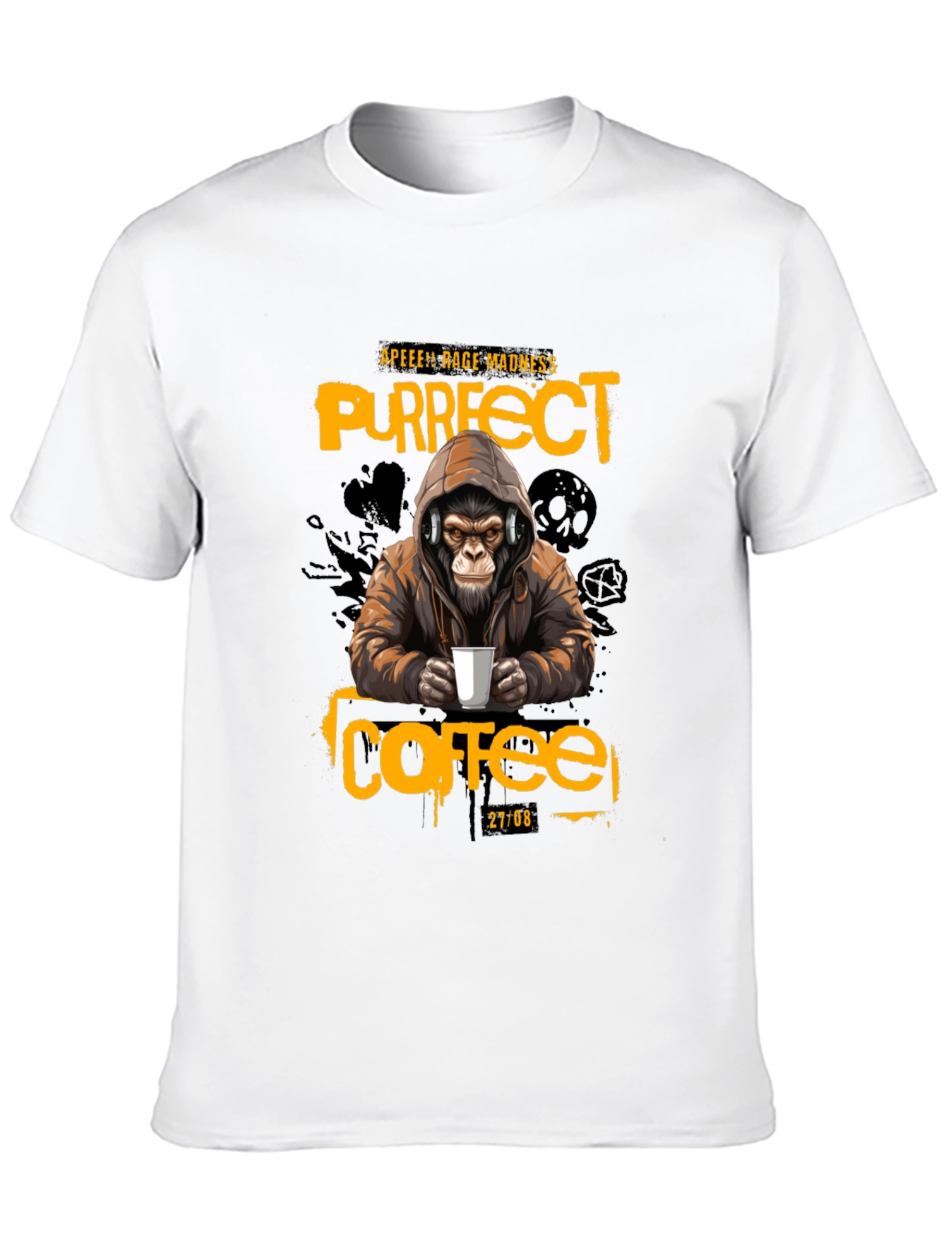 Ape Coffee T-Shirt - Purrfect Rage Madness