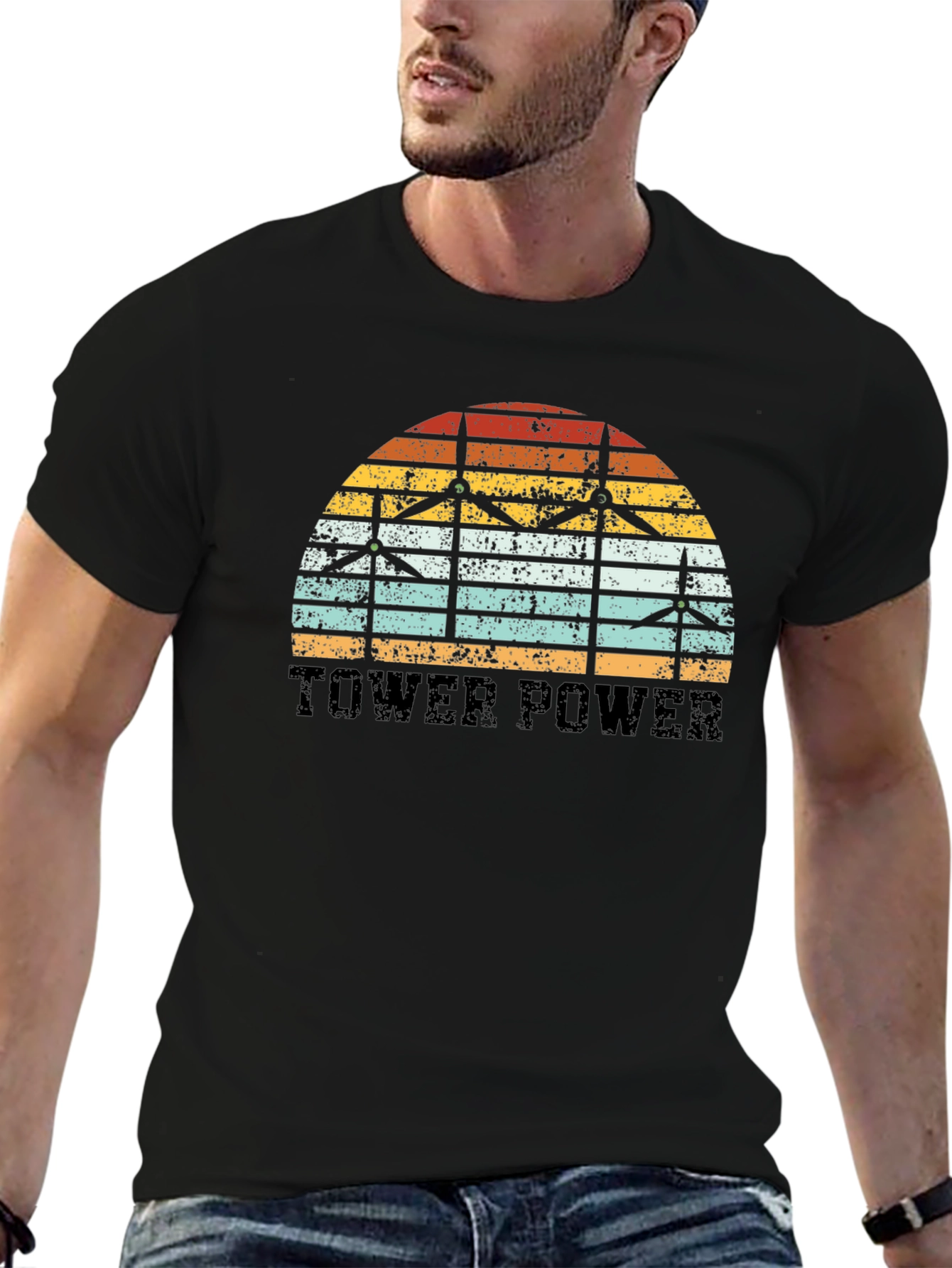 Tower Power Wind Turbine Graphic Tee