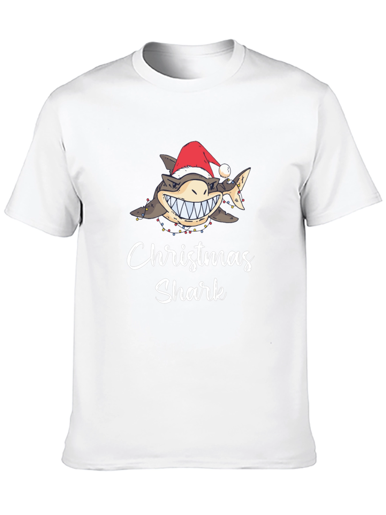 Christmas Shark Graphic Tee - Holiday Fun