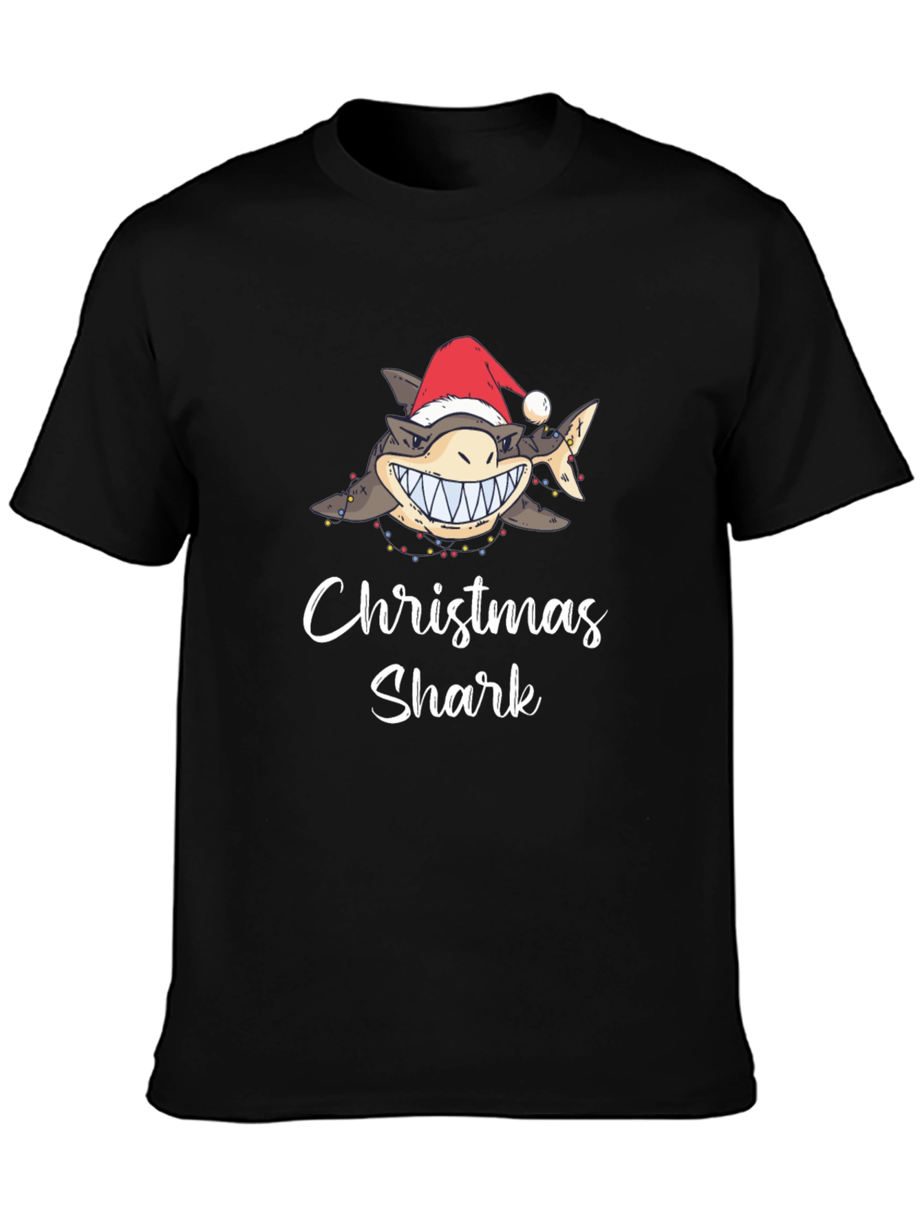 Christmas Shark Graphic Tee - Holiday Fun