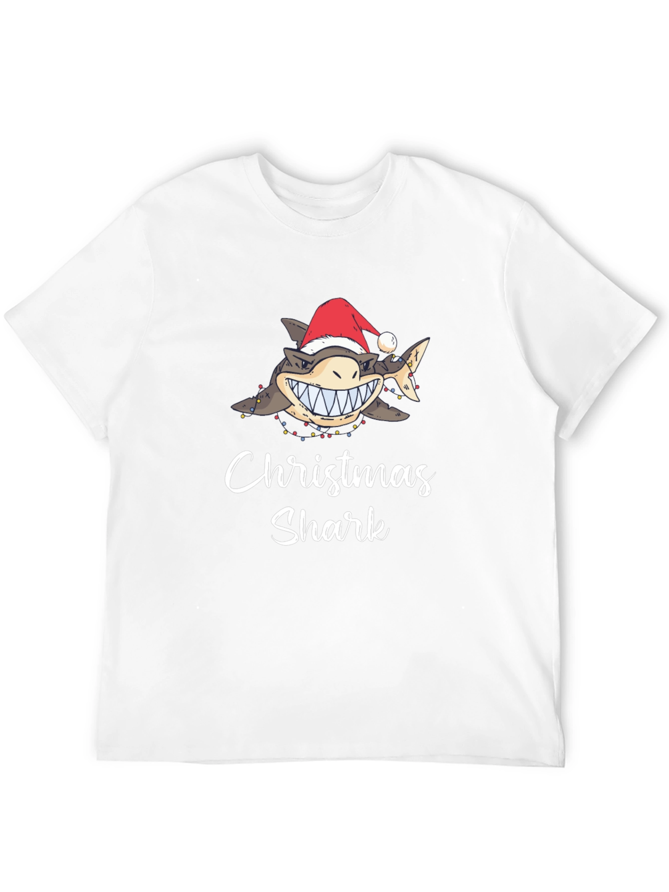 Christmas Shark Graphic Tee - Holiday Fun