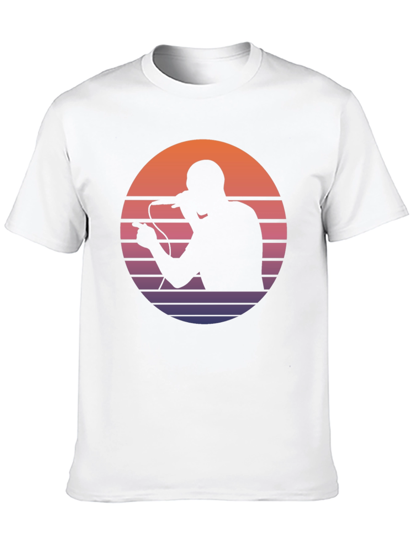 Retro Sunset Singer Black T-Shirt