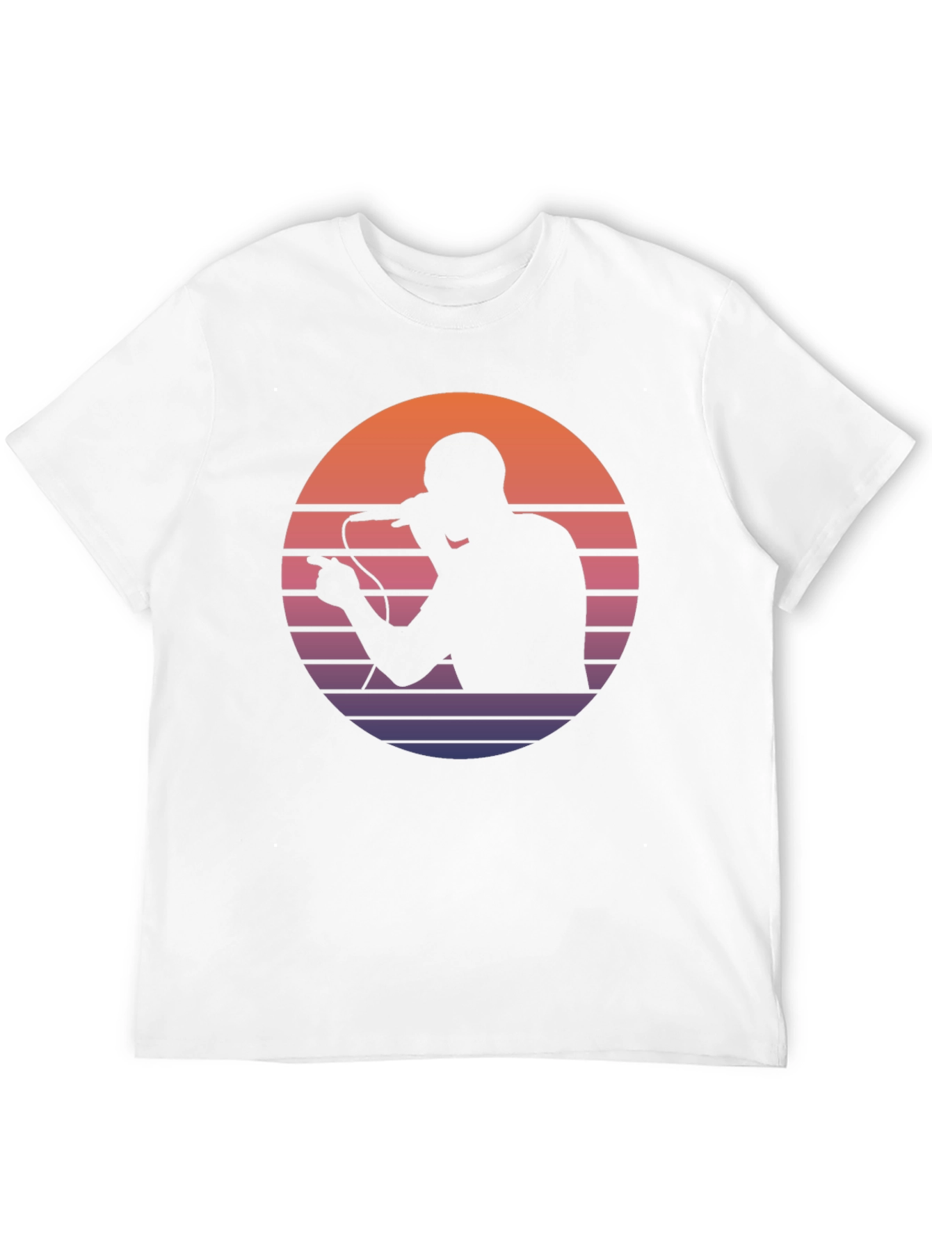 Retro Sunset Singer Black T-Shirt