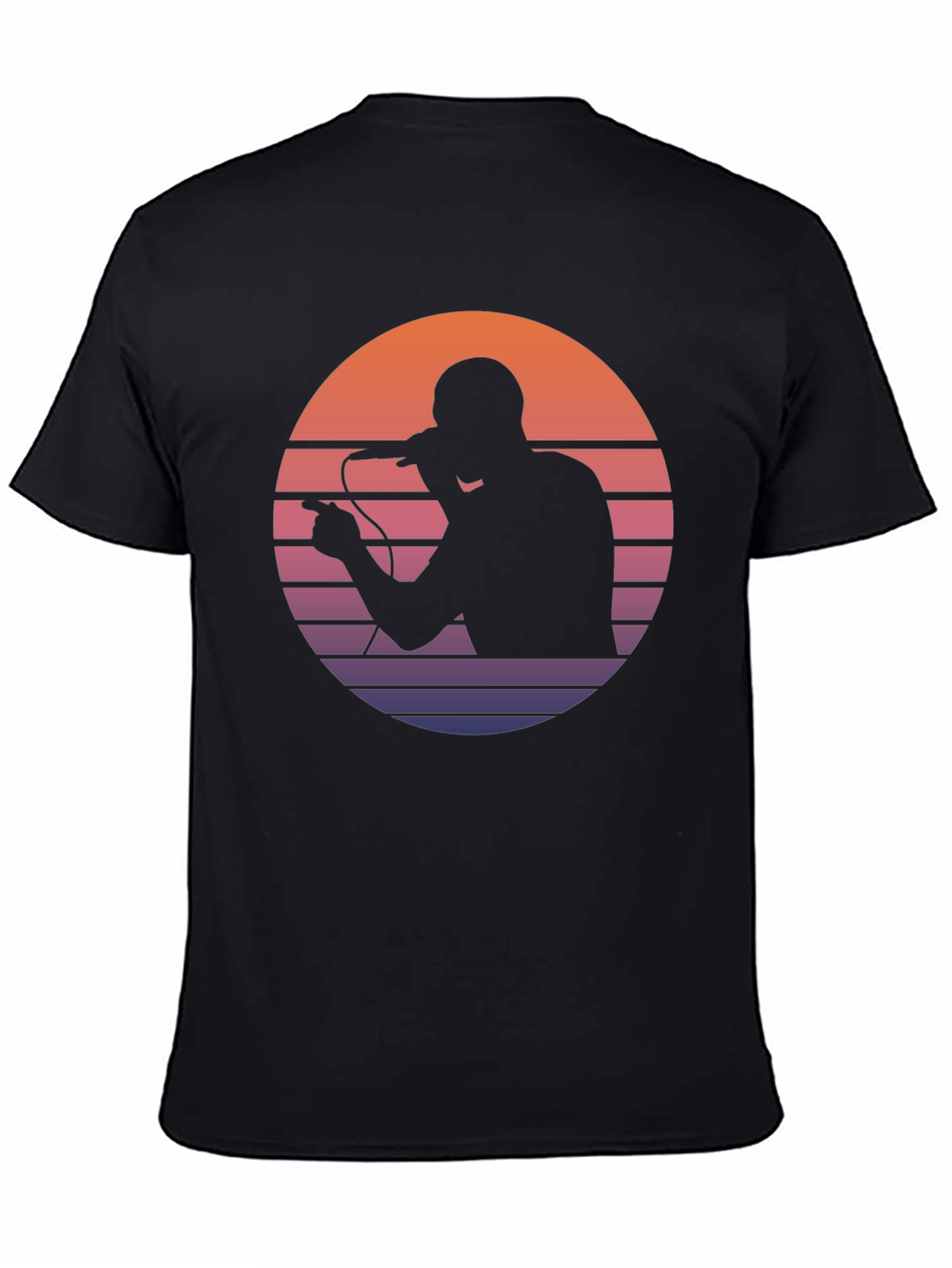 Retro Sunset Singer Black T-Shirt