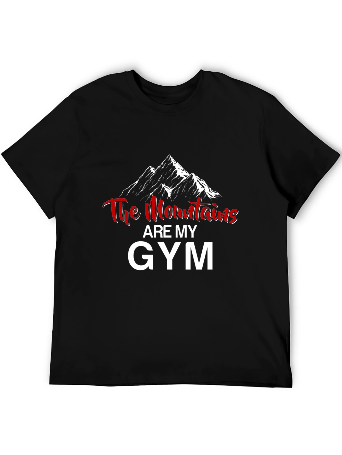 Mountains are My Gym Black Graphic T-Shirt