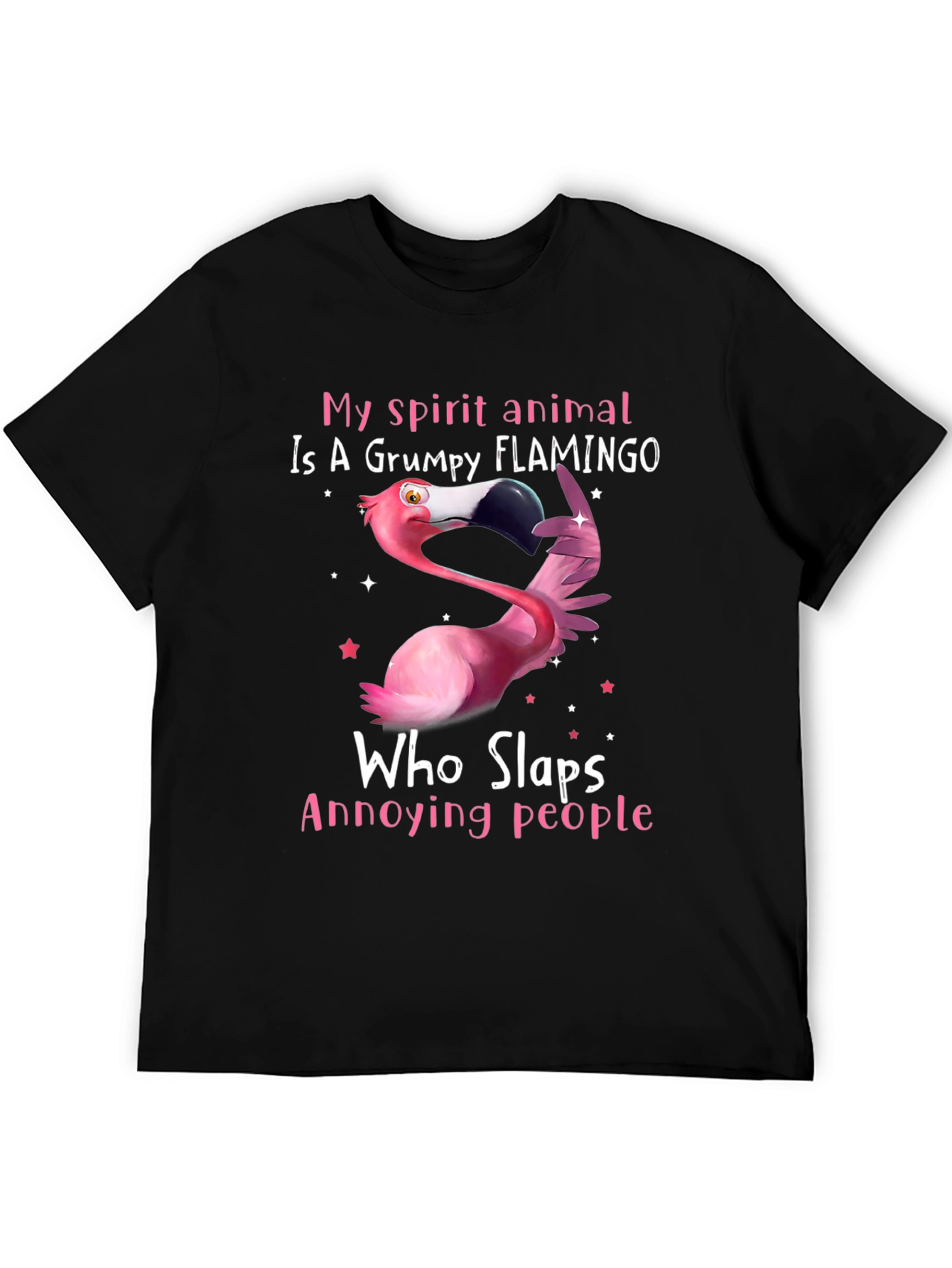 Grumpy Flamingo Slaps Annoying People T-Shirt