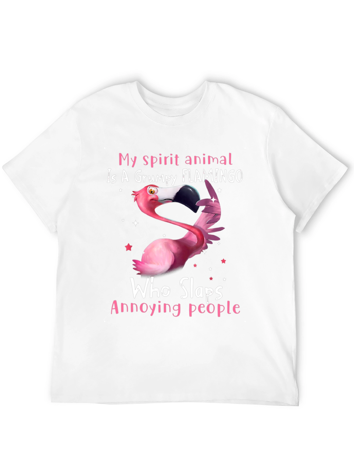 Grumpy Flamingo Slaps Annoying People T-Shirt