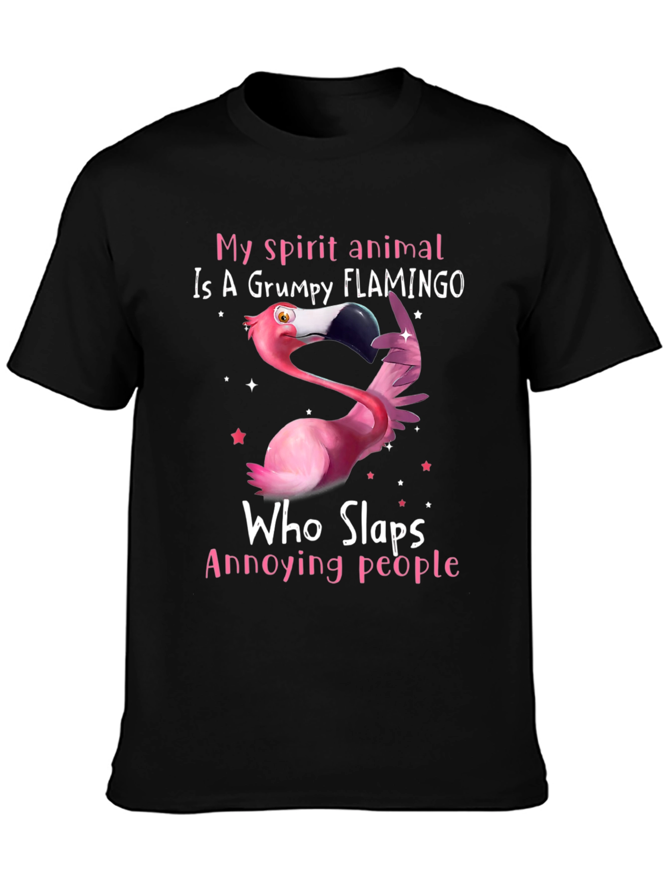 Grumpy Flamingo Slaps Annoying People T-Shirt