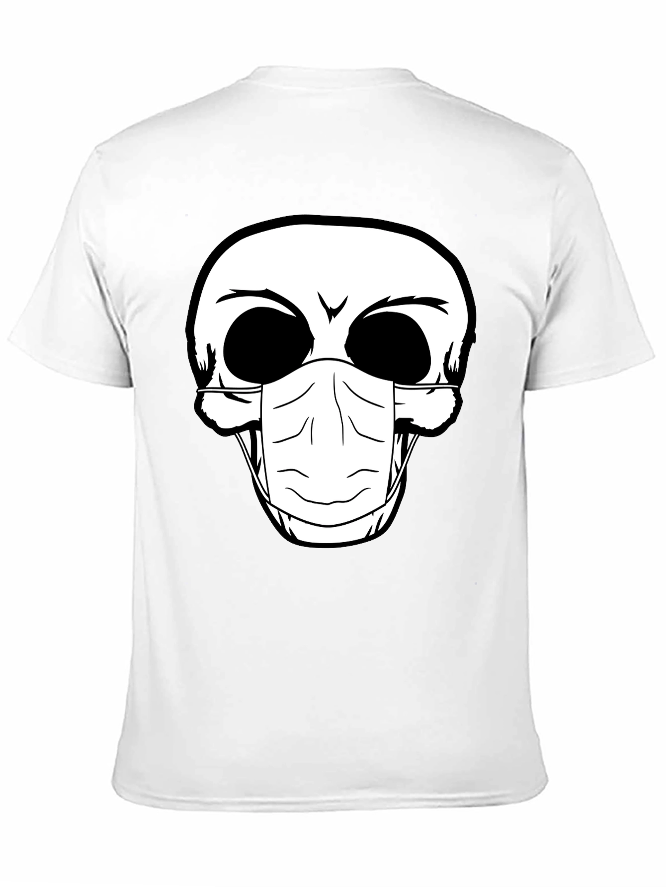 Skull Face Mask Graphic T-Shirt - Black