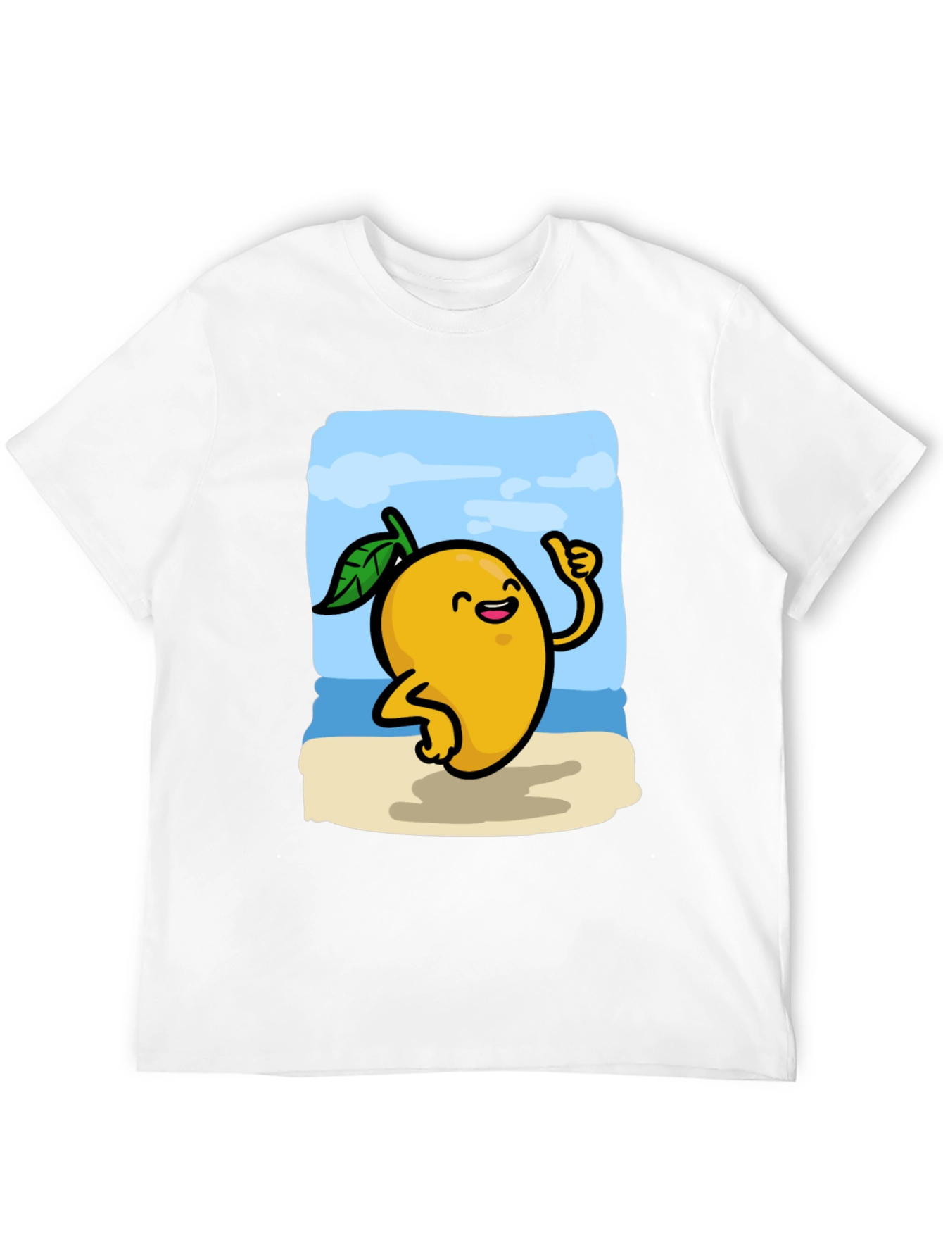 Mango Beach Cartoon Black T-Shirt