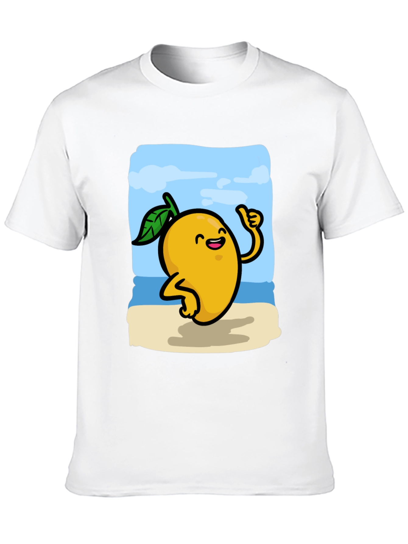 Mango Beach Cartoon Black T-Shirt