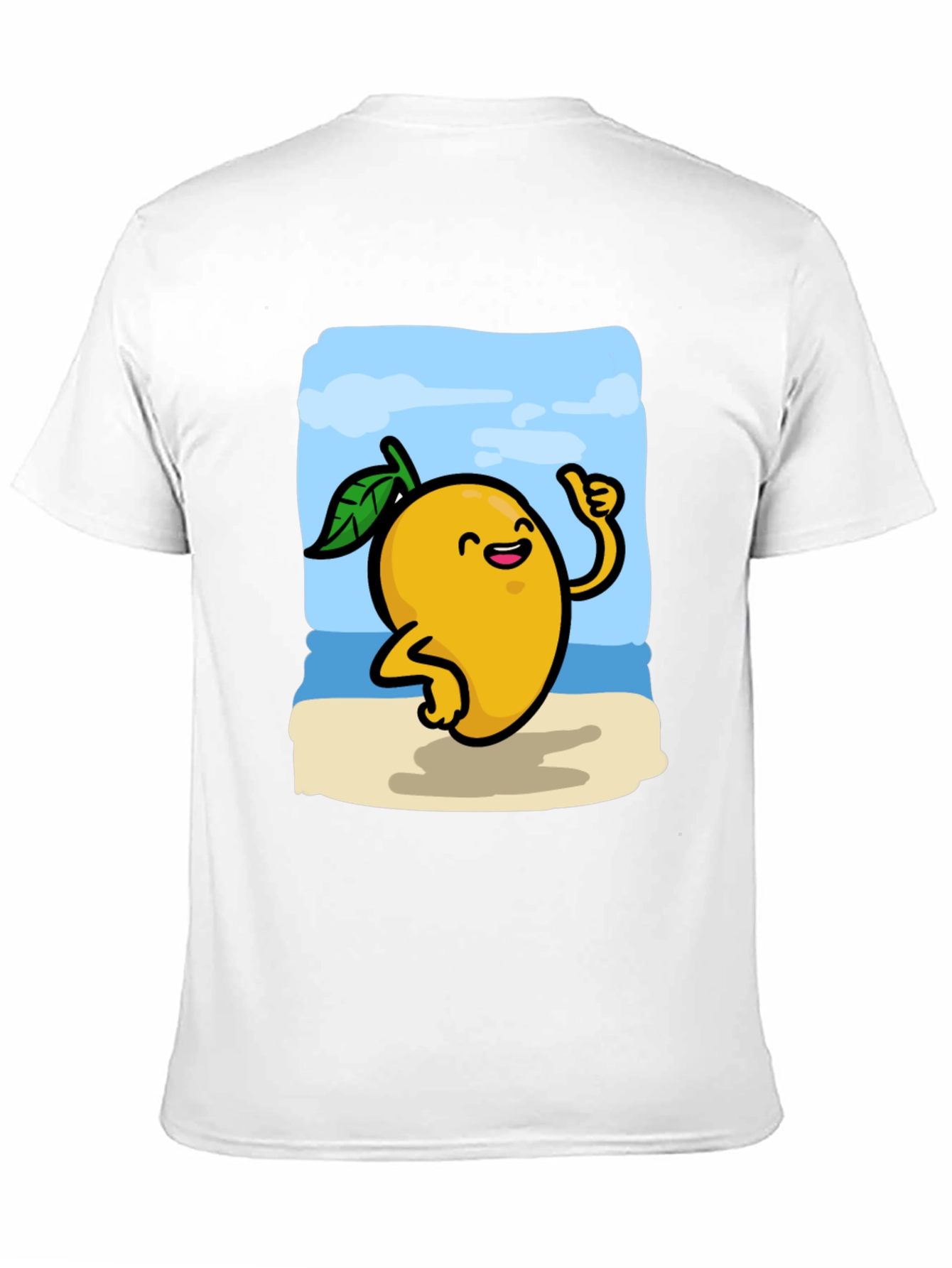 Mango Beach Cartoon Black T-Shirt