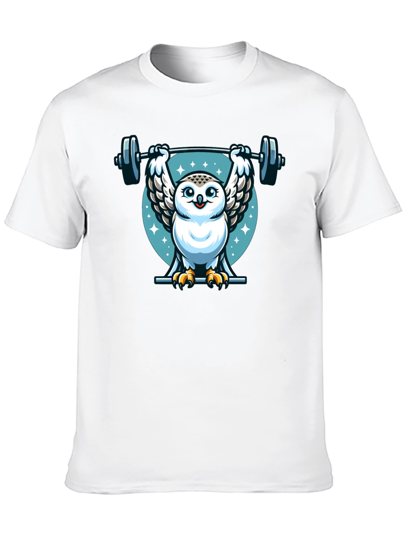 Owl Lifting Barbell Graphic Tee - Fitness Design