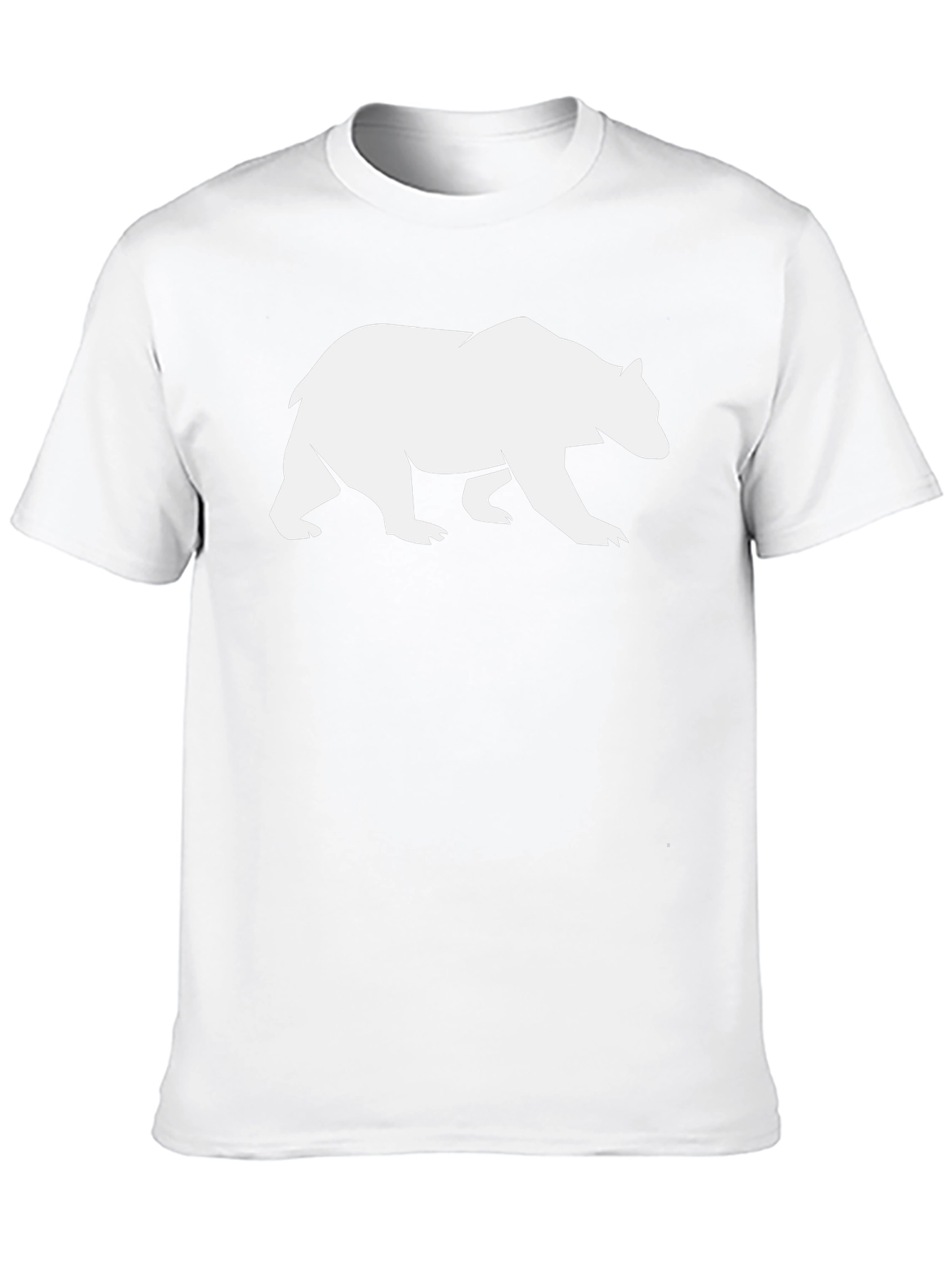 Bear Silhouette Graphic Tee - Black Cotton Casual