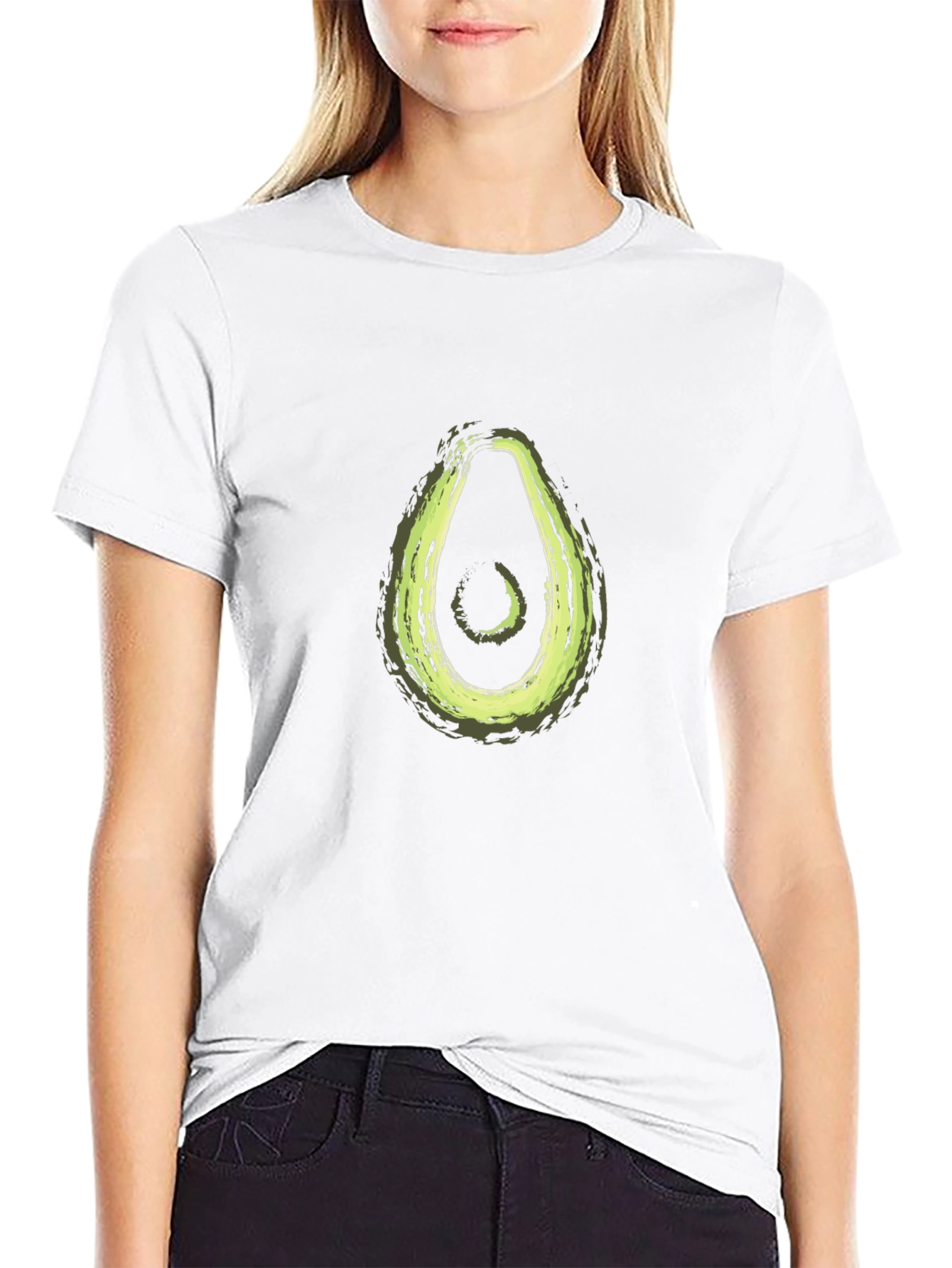 Avocado Graphic Print Black T-Shirt