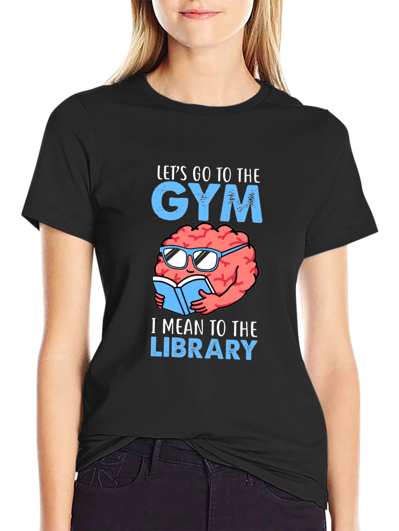 Gym or Library? Funny Brain T-Shirt