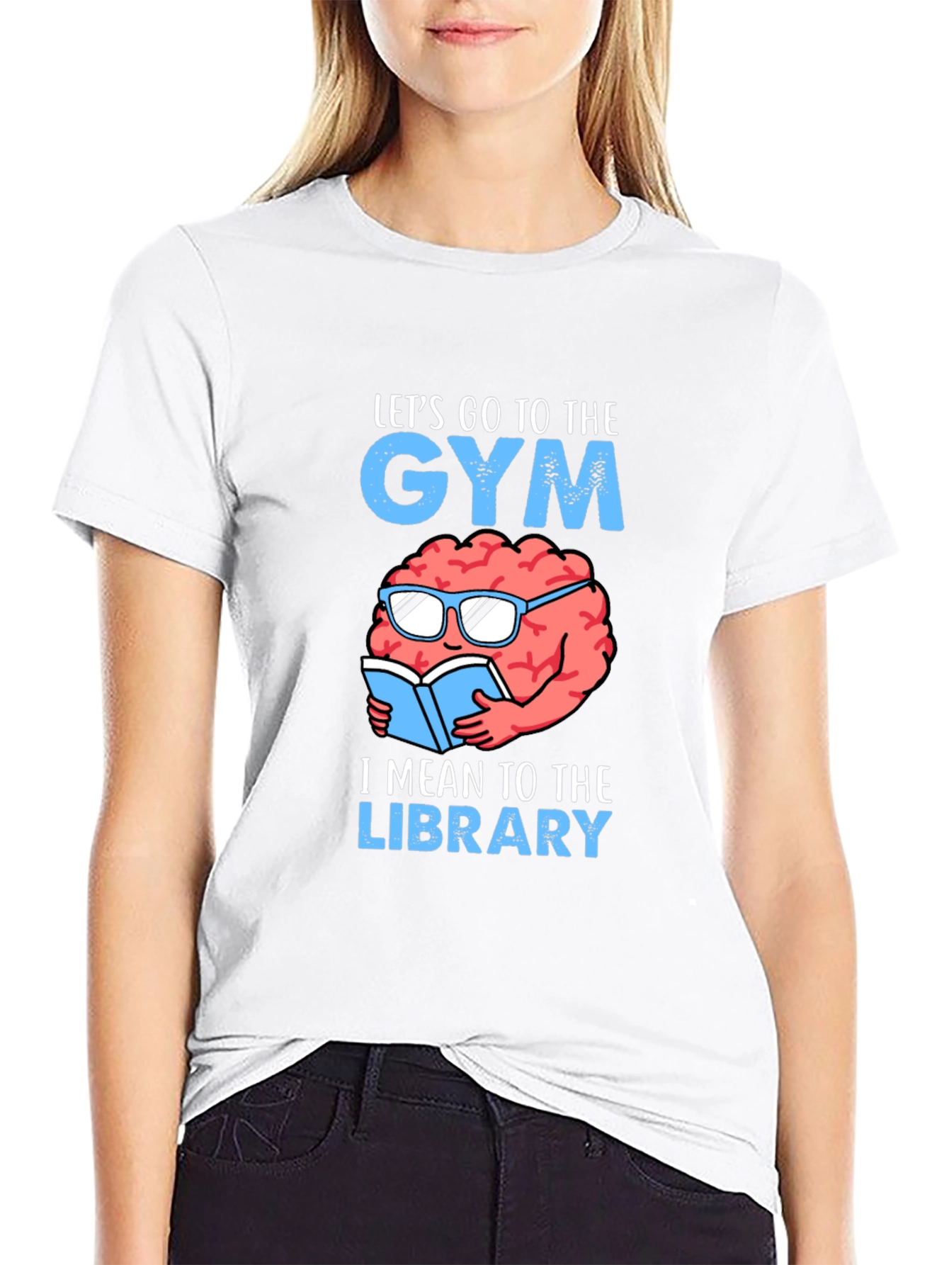Gym or Library? Funny Brain T-Shirt