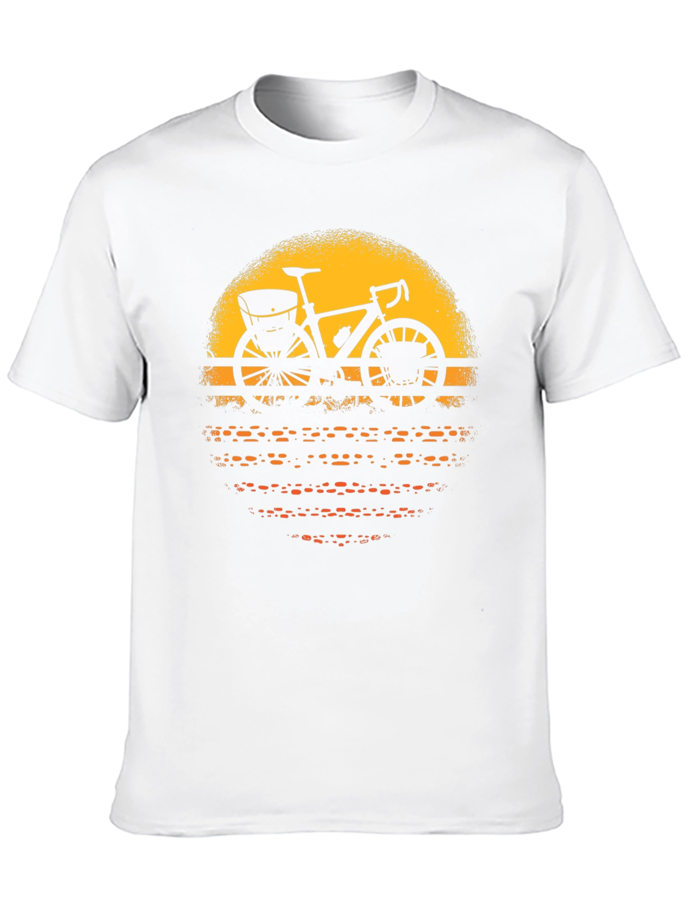 Retro Bicycle Sunset Graphic Tee - Black