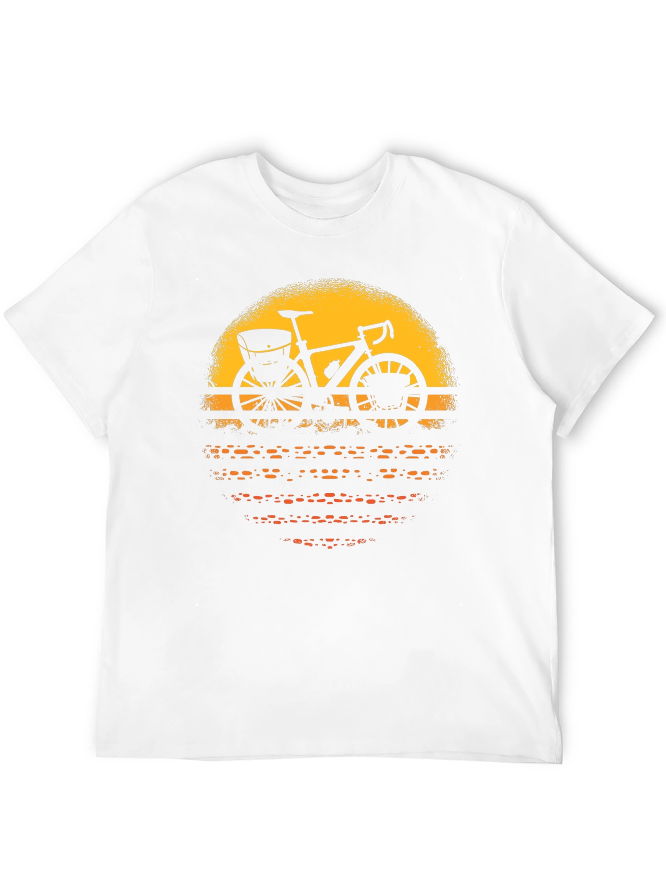 Retro Bicycle Sunset Graphic Tee - Black
