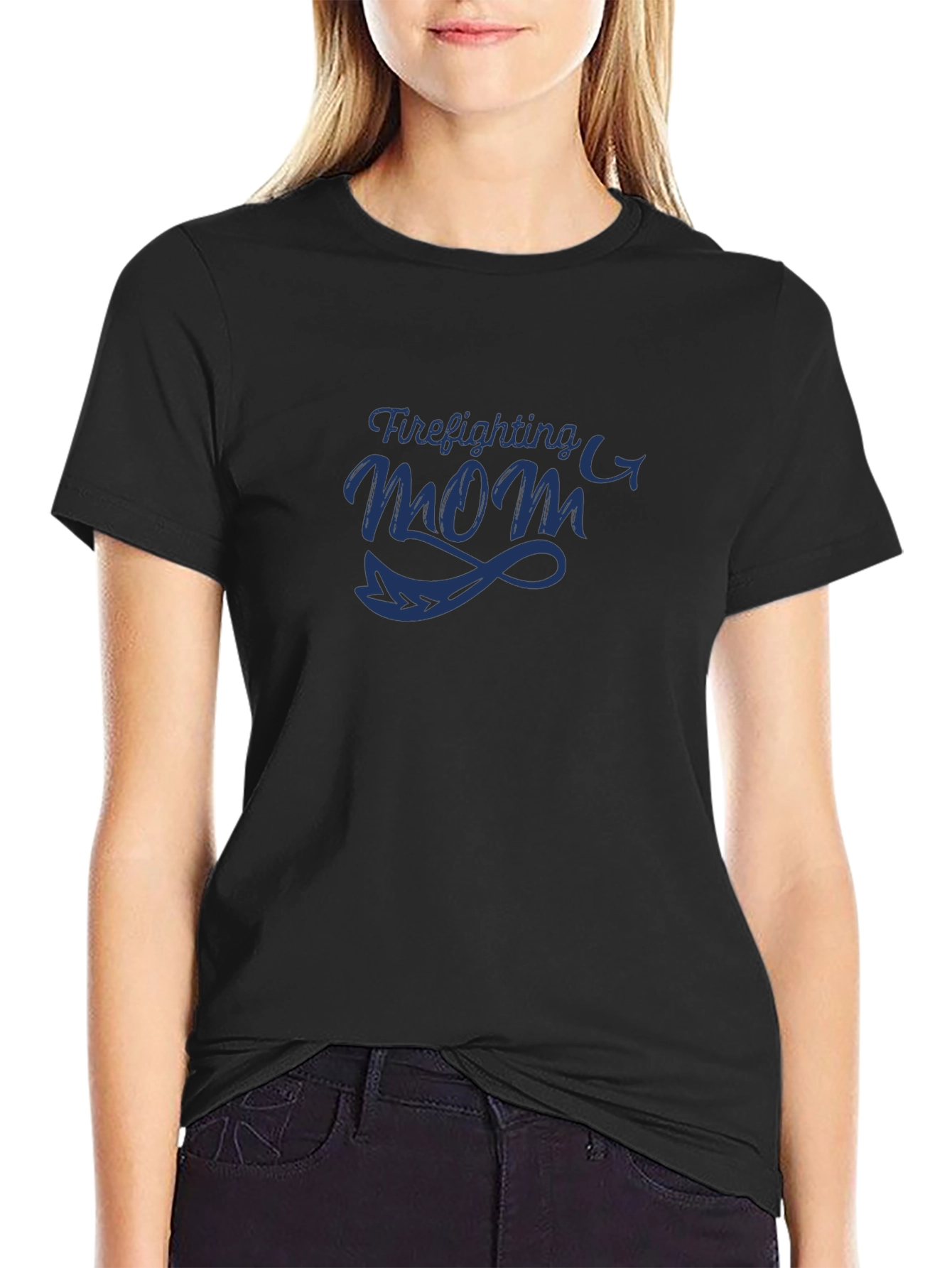 Firefighting Mom Black T-Shirt