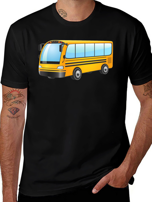 Cartoon School Bus Graphic T-Shirt