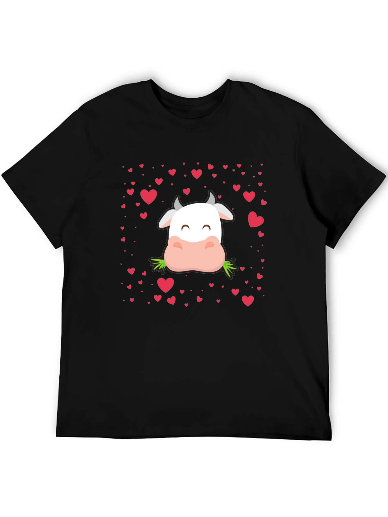 Cute Cow Valentines Day Graphic Tee